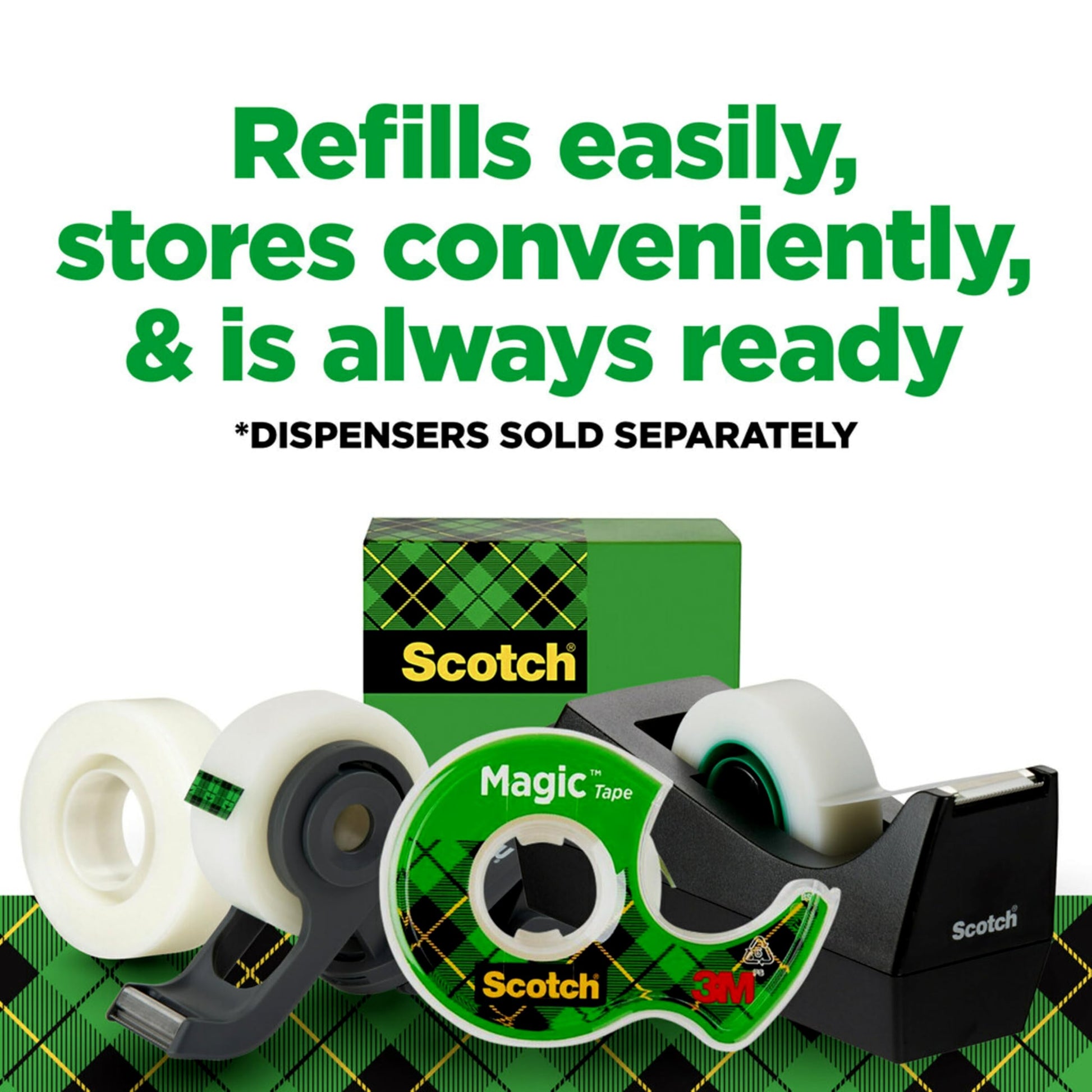 Scotch Magic Tape with Scotch Desktop Dispenser, 6 Rolls of 3/4" x 1000" Each Plus 1 Desktop Tape Dispenser, Great for Repair, Wrapping and Office Applications