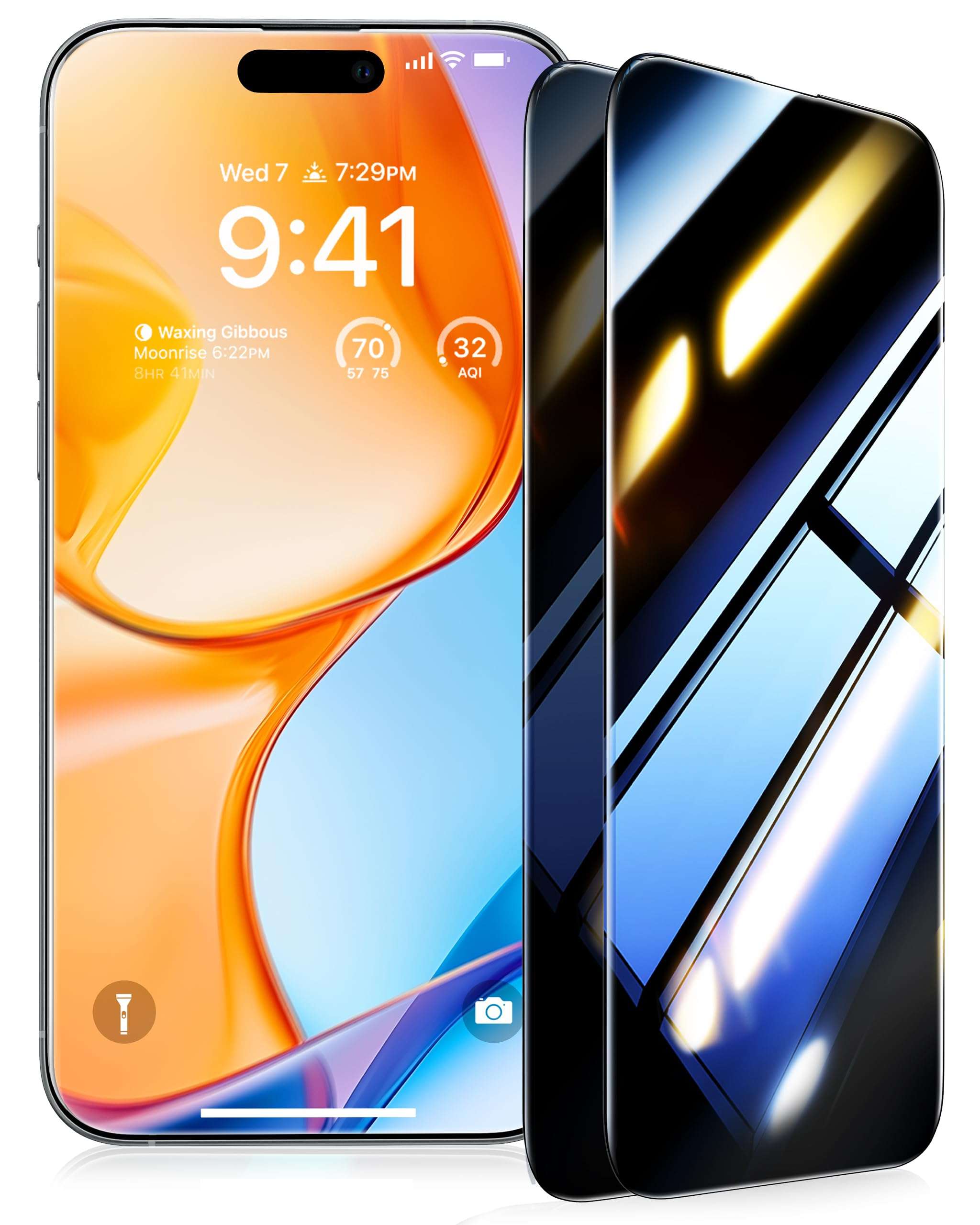 UltraGlass Ultra Top 9H+ Glass for iPhone 15 Pro Max Privacy Screen Protector [Invisible Privacy Armor] Screen Protector 15 Pro Max Tempered [Full Coverage & Longest Durable] 15 ProMax, 2 Pack