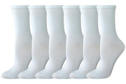 Amazon Essentials Women's Casual Crew Socks, 6 Pairs, White, 6-9