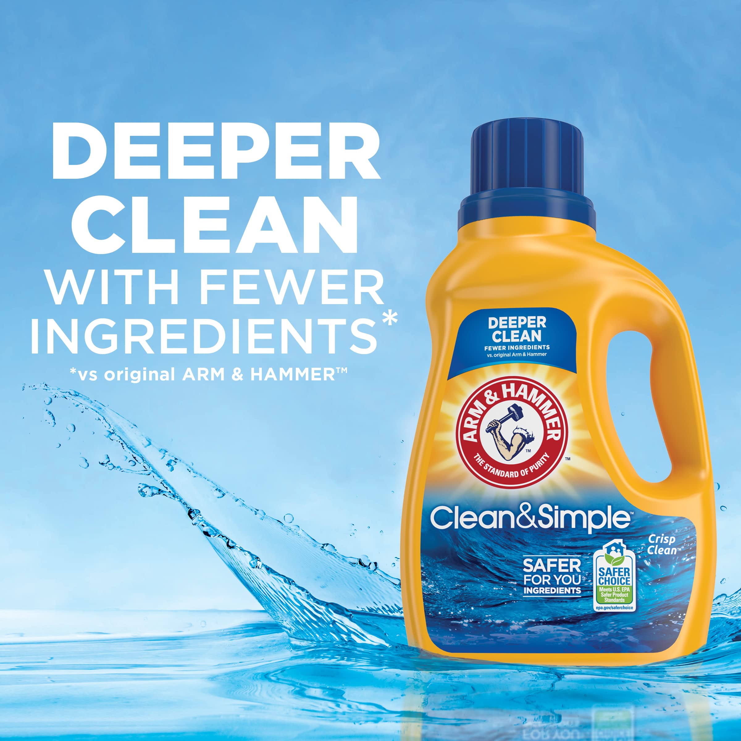 Arm & Hammer Clean & Simple, 77 Loads Liquid Laundry Detergent, 100.5 Fl oz