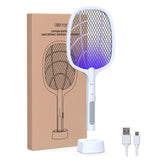 imirror Bug Zapper Racket, 2 in 1 Rechargeable Electric Fly Swatter, Mosquito Swatter for Indoor and Outdoor