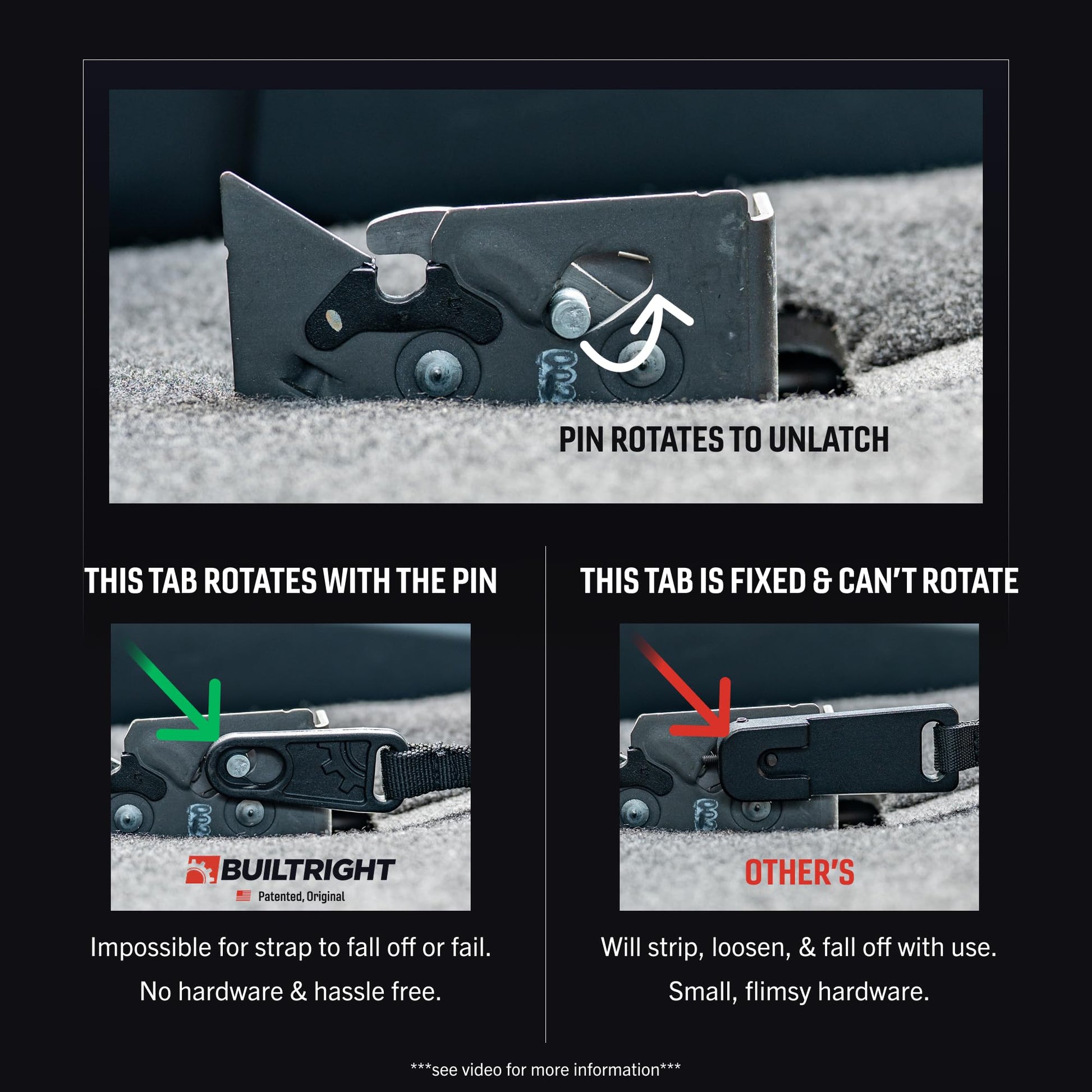 BuiltRight Industries Rear Seat Release for 2009–2025 Ford F-150, F-250, F-350, F-450 & Raptor – SuperCab & SuperCrew - The Original, Made in USA