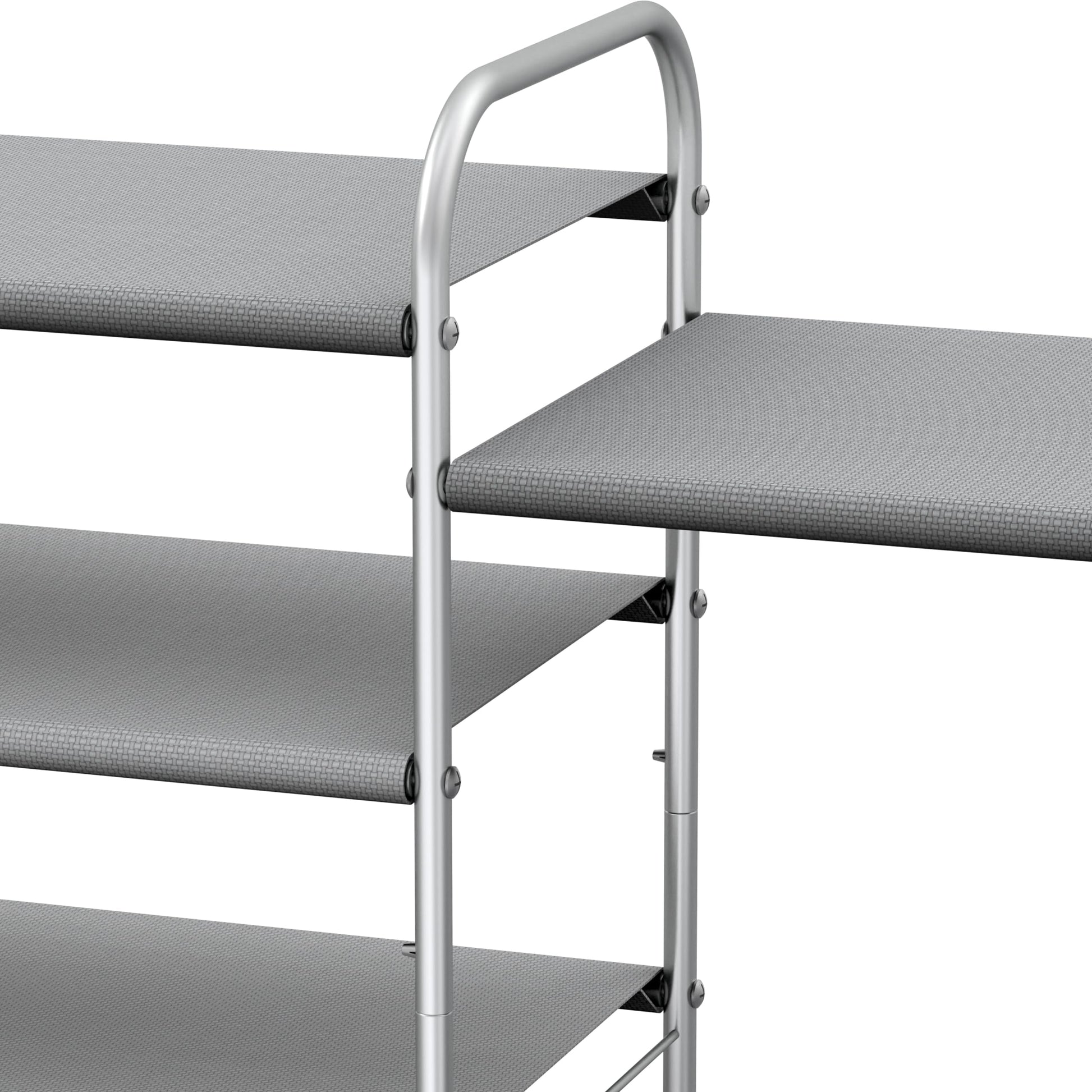 Simple Houseware 3-Tier Shoe Rack Storage Organizer, Grey – Space-Saving Shoe Shelf, Holds 9–16 Pairs, Sturdy Metal Frame, Easy Assembly – Closet, Entryway, Bedroom Shoe Storage Solution