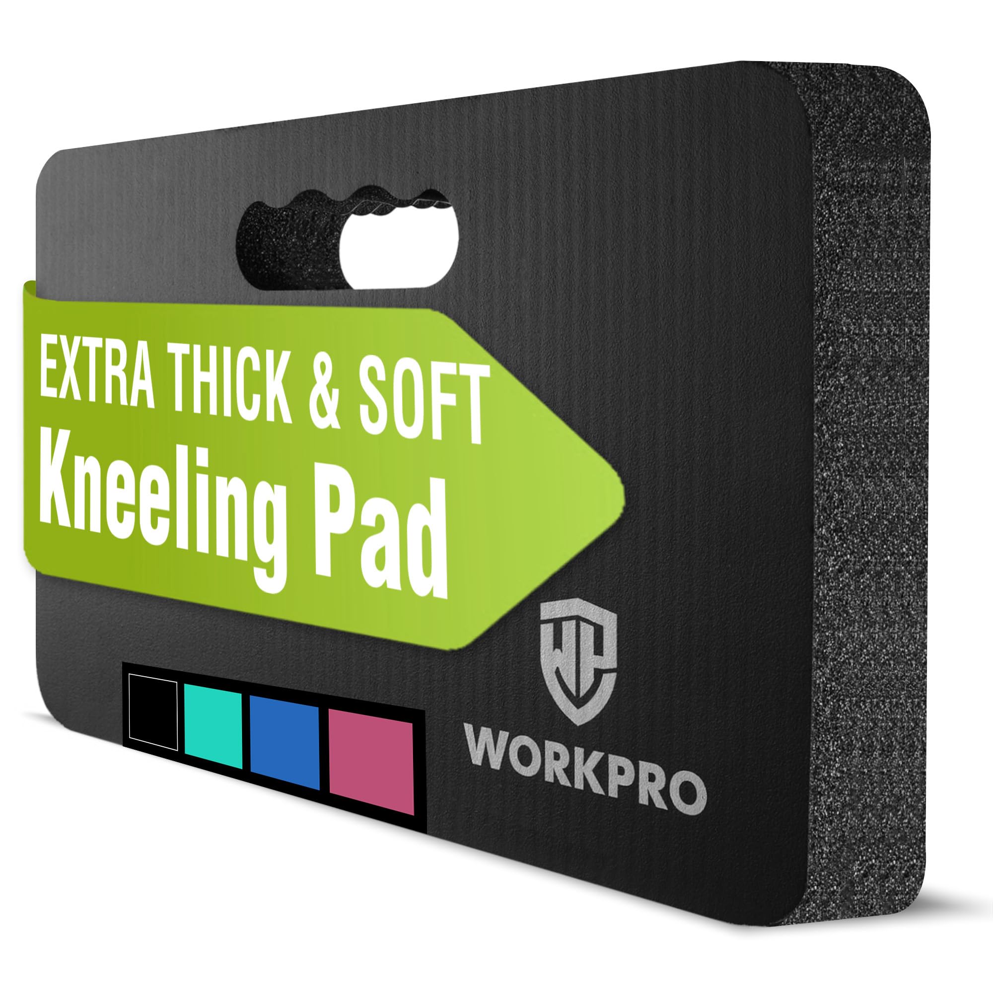 WORKPRO Extra dicke Knieunterlage, weiche Schaumstoffpolsterung für die Knie, große Schaumstoff-Kniematte für Gartenarbeit, Babybaden, Workout-Zubehör, 44,5 x 28 x 3,8 cm, Schwarz
