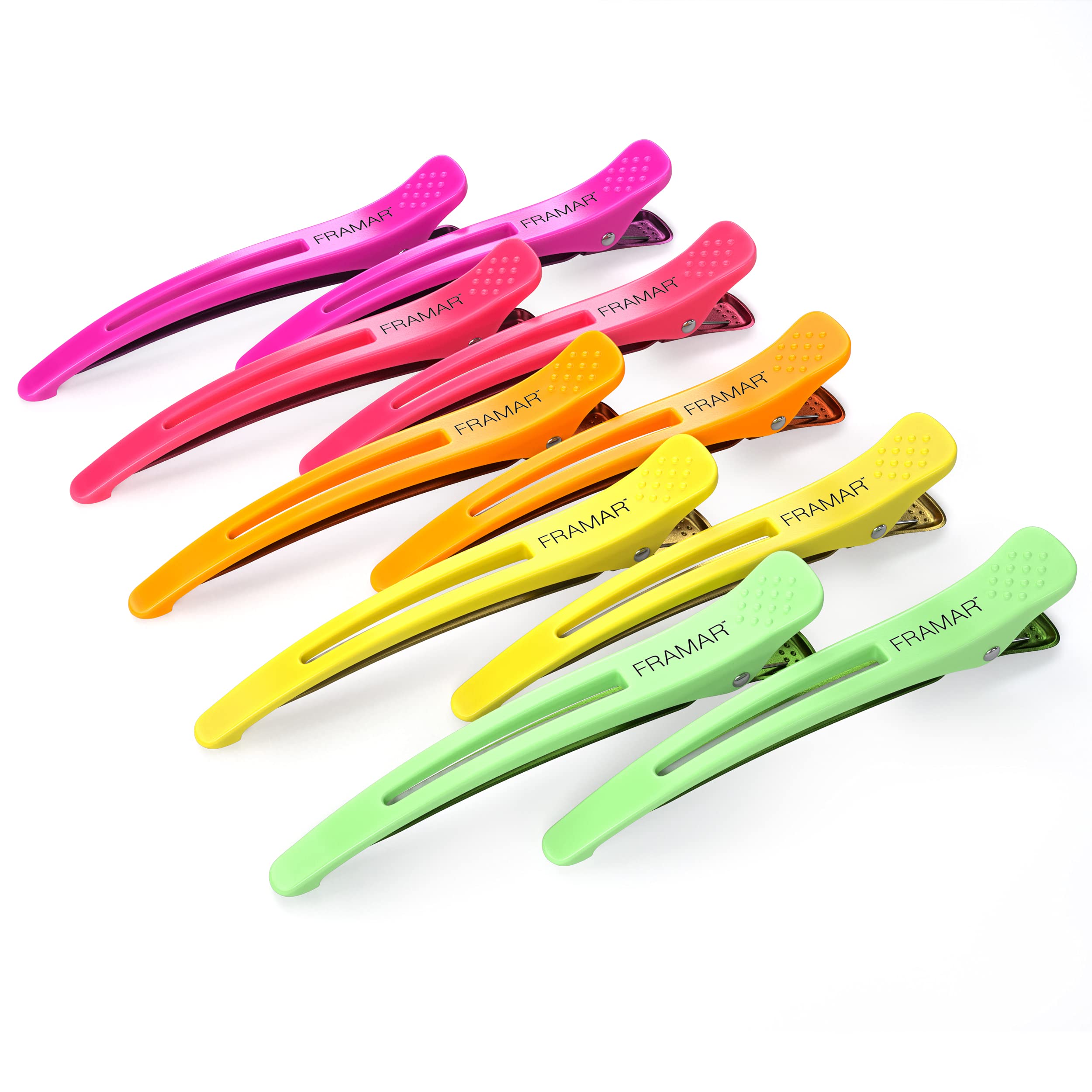 Framar Neon Hair Clips 10 pack – Professional Hair Clips for Styling Sectioning, Salon Hair Clips For Sectioning Hair, Hair Styling Clips for Hair, Hair Clip, Hair Cutting Clips Hair Sectioning