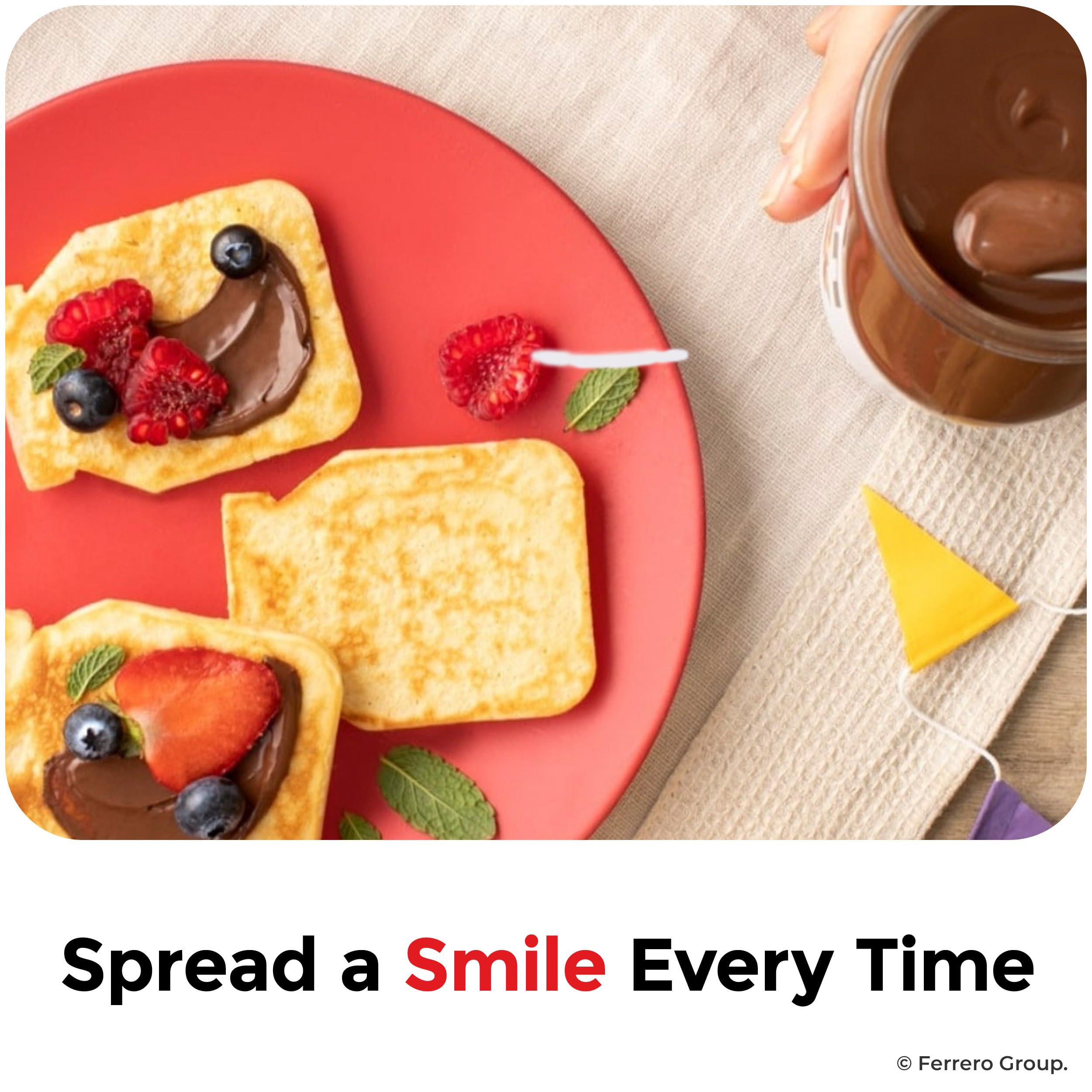 Nutella Hazelnut Spread with Cocoa, Creamy Hazelnut Spread, Breakfast Favorite, 13 oz Jar