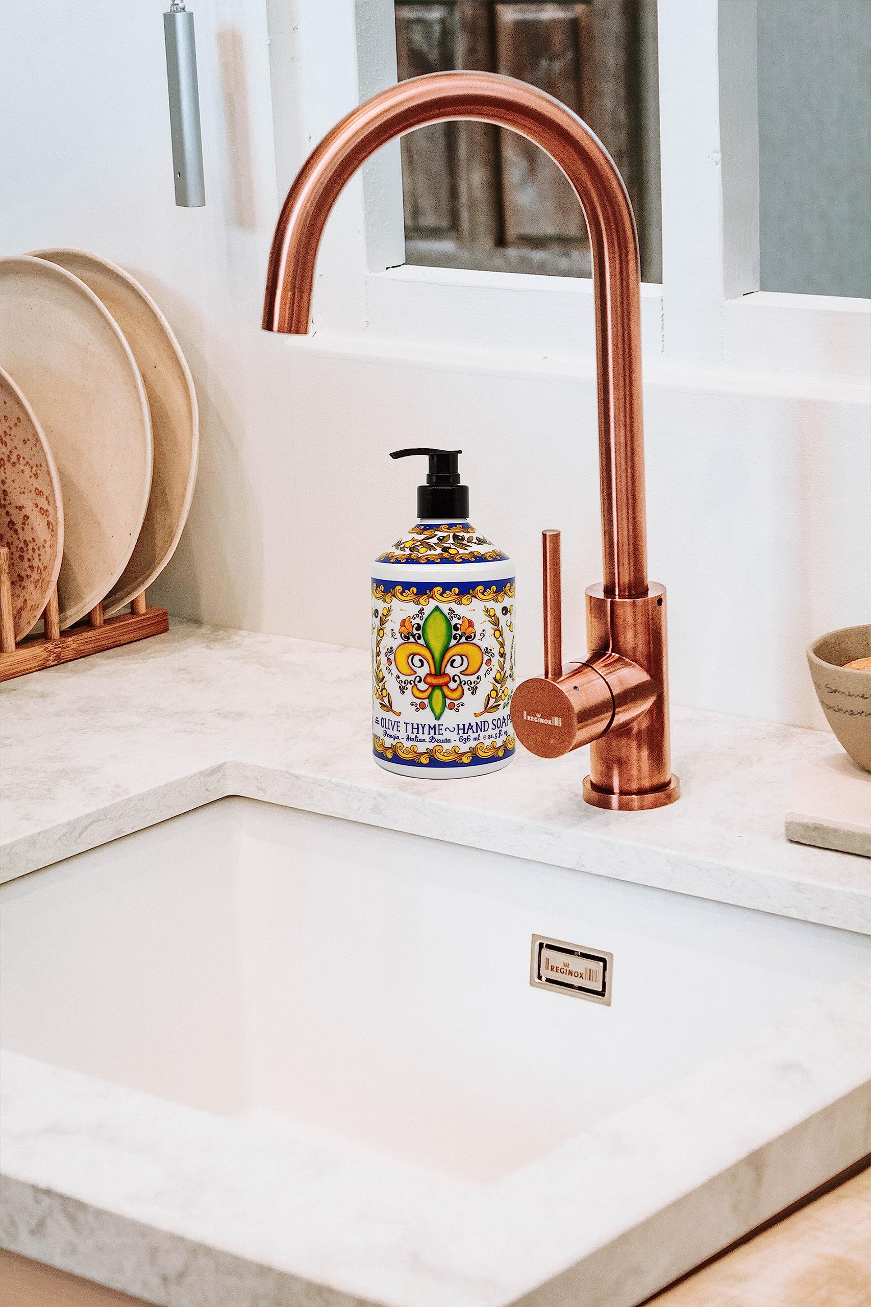 Perugia Italian Deruta Hand Soap - 21.5 fl oz Bottles - 8 pack - Lavendar, Sweet Orange, Lemon Verbana, and Olive Thyme