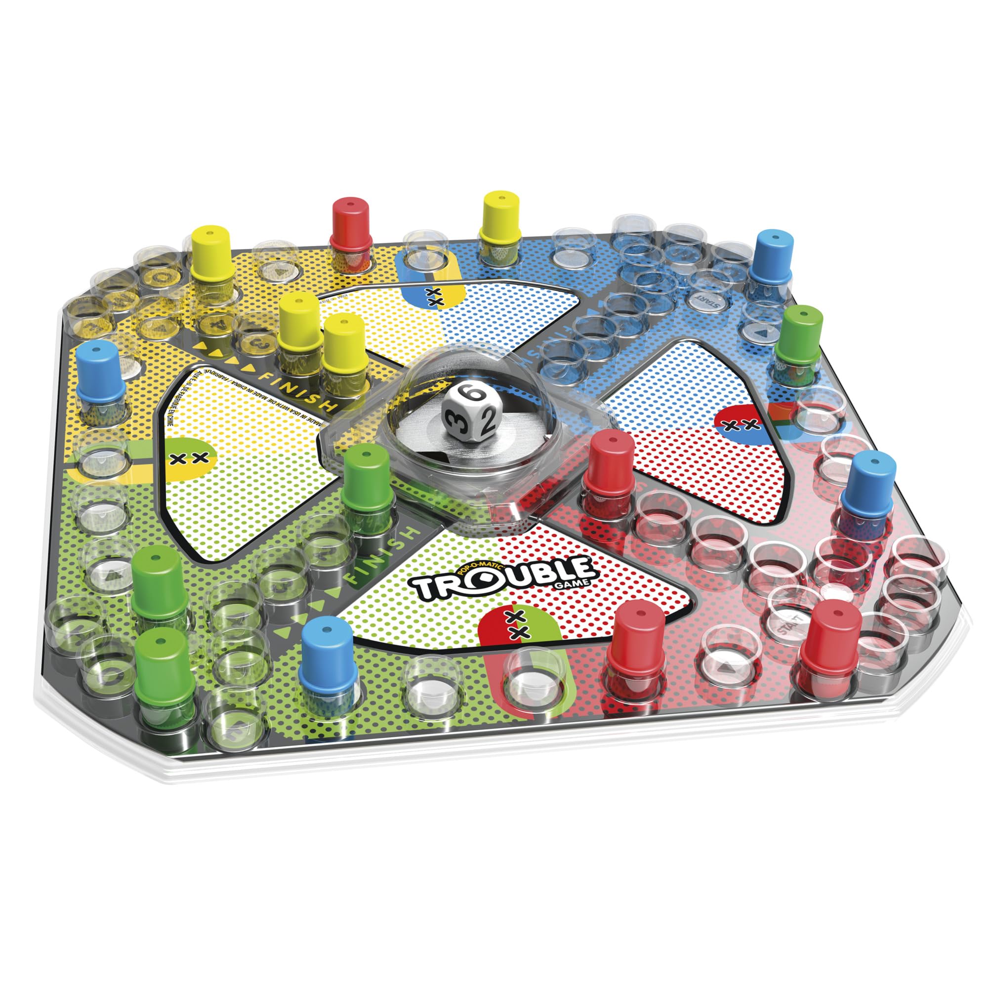 Hasbro Gaming Trouble Kids Board Game, Pop-o-Matic Trouble Game, Kids Games for 2-4 Players, Family Board Games for Kids, Kids Gifts, Ages 5 and Up, Packaging May Vary