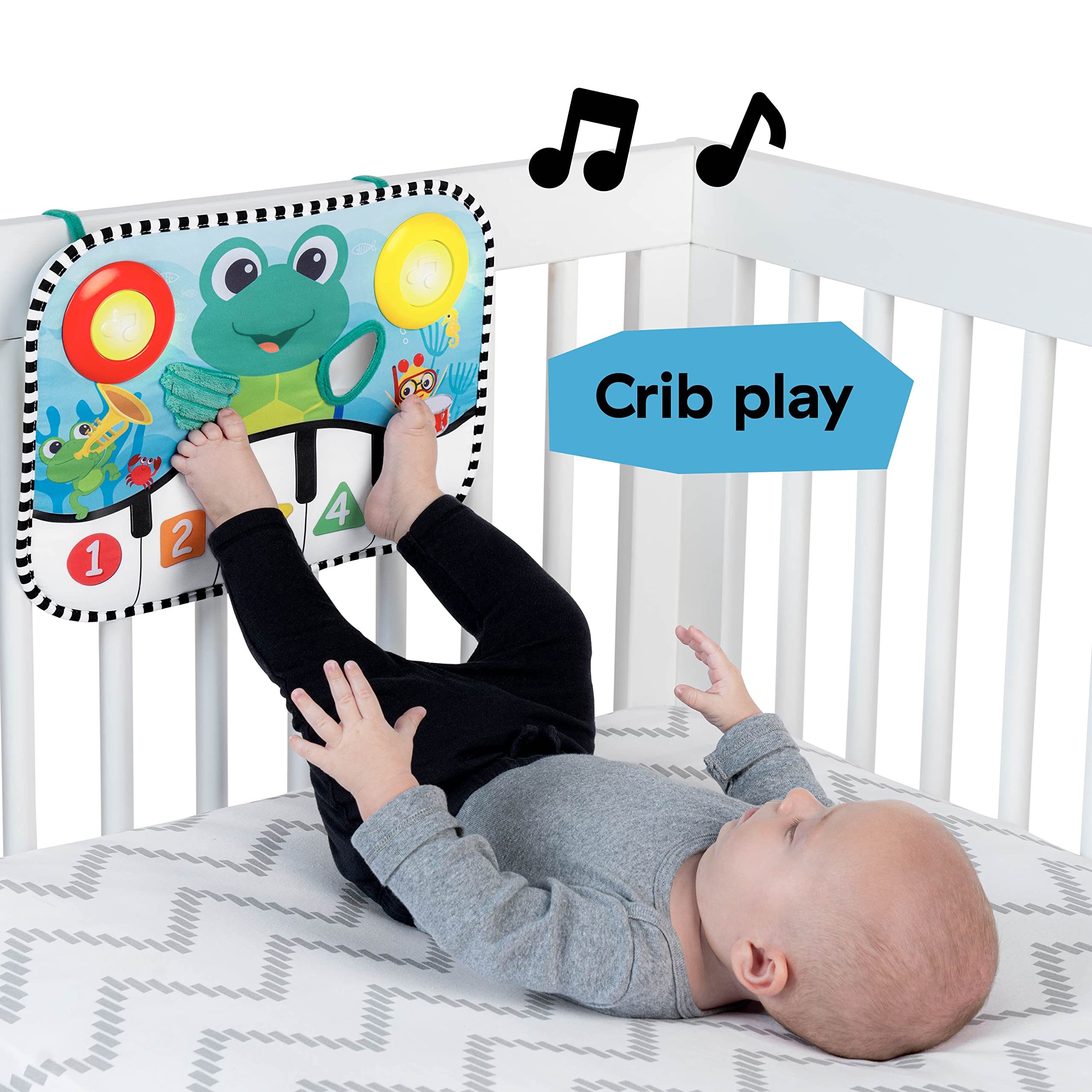 Baby Einstein Ocean Explorers Neptune's Kick & Explore Musical Kick Pad & Crib Toy, Tummy Time Mat, Learning Toy, for Ages 0 Months and up