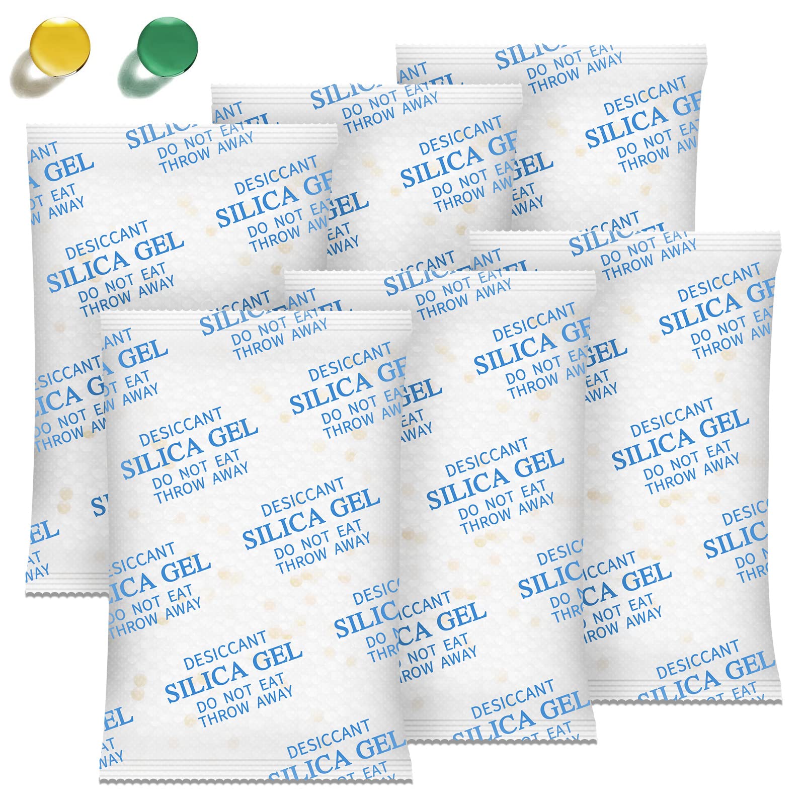Silica Gel Packets – 50 Gram 35 Packs Desiccant Packs, Moisture Absorbers for Food Storage with Color Indicating, Food Grade Silica Packets for Foods, Seeds, 3D Filaments, Electronics, Safes