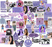 50PCS Okivia Graet Rodrigo Stickers,Singer Music Waterproof Stickers for Phone Case Laptop Garage Door Refrigerator Guitar Scrapbook Skateboard Suitcase Snowboard Girls Teenagers Music Stickers