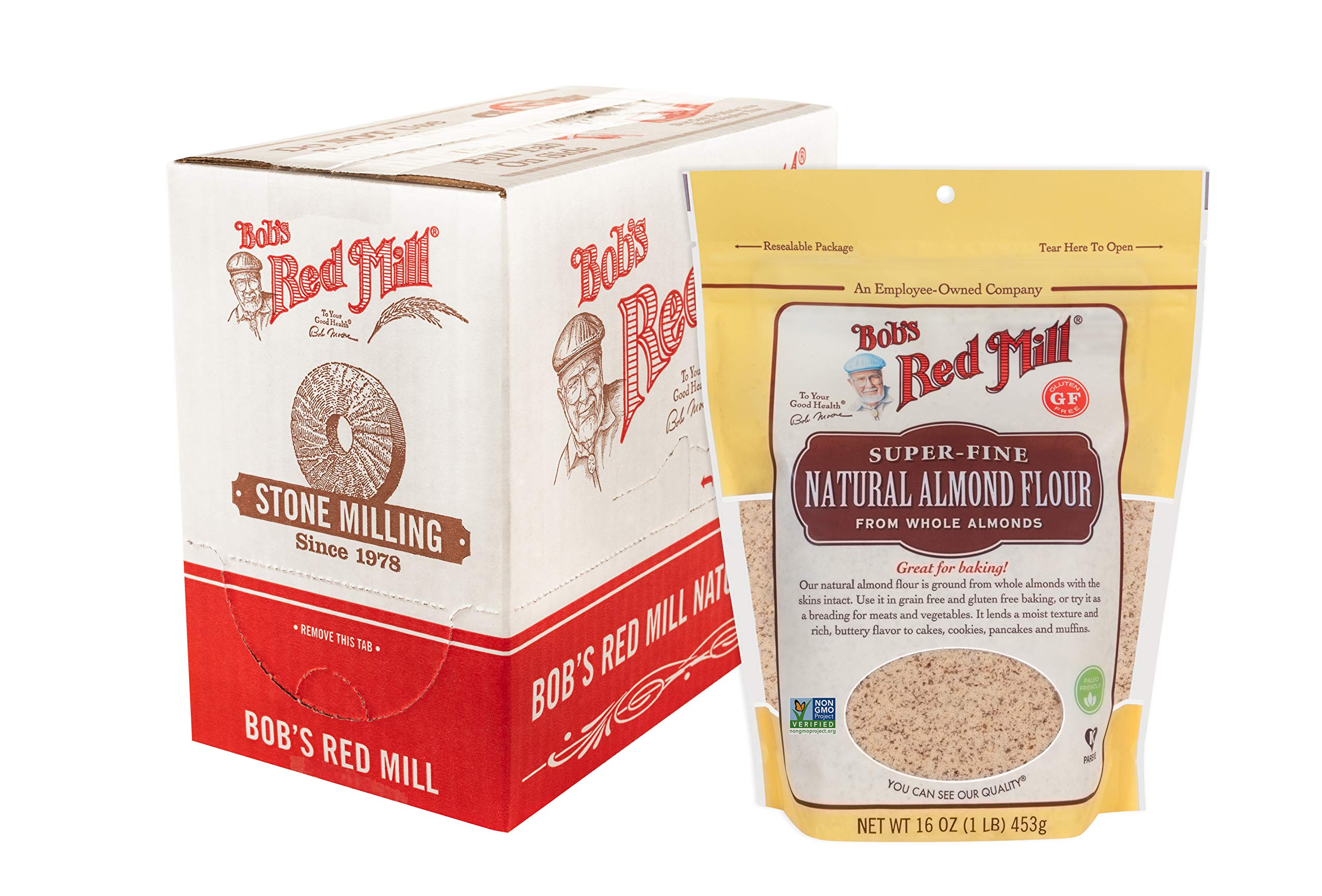 Bob's Red Mill Natural Almond Flour, 16oz (Pack of 1) - Non GMO, Vegan, Paleo Friendly, Keto Friendly, Kosher