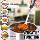 Zulay Kitchen Stainless Steel 13" Soup Ladle - Comfort Grid Steel Ladle with Long Handle and Ample Bowl Capacity Perfect for Stirring, Serving Soups and More - Heavy-Duty Metal Ladle