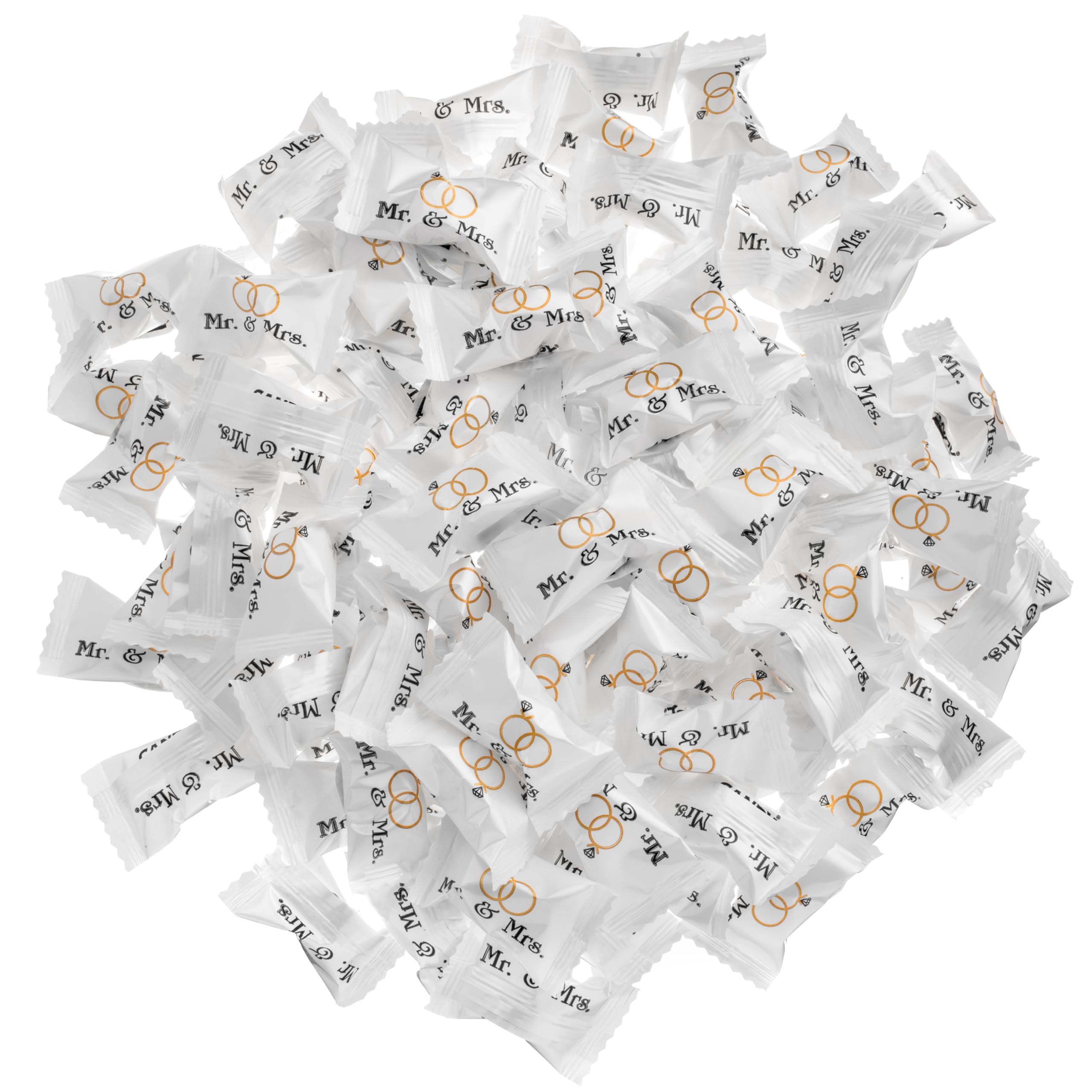 Candy Envy - Mr. and Mrs. Buttermints - 13 oz. Bag - Approximately 100 Individually Wrapped Mints - Wedding Favors
