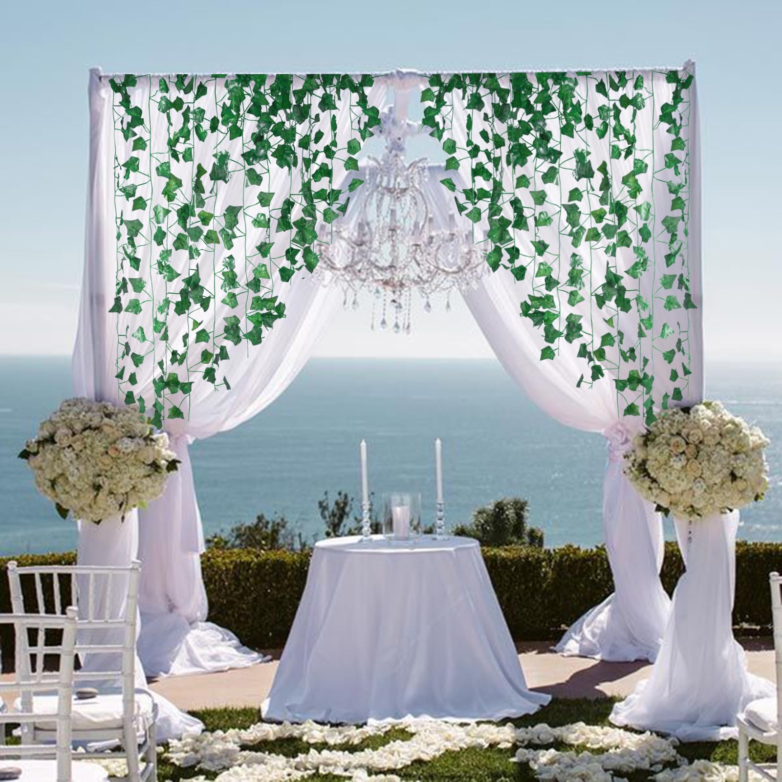 Freyalife Fake Vines for Room Decor(12 Pack 84 Feet) Aesthetic Artificial Plant Ivy Leaves Hanging Greenery Garlands for Home Bedroom Wall Wedding Christmas Party Office Patio Outdoor Garden Décor