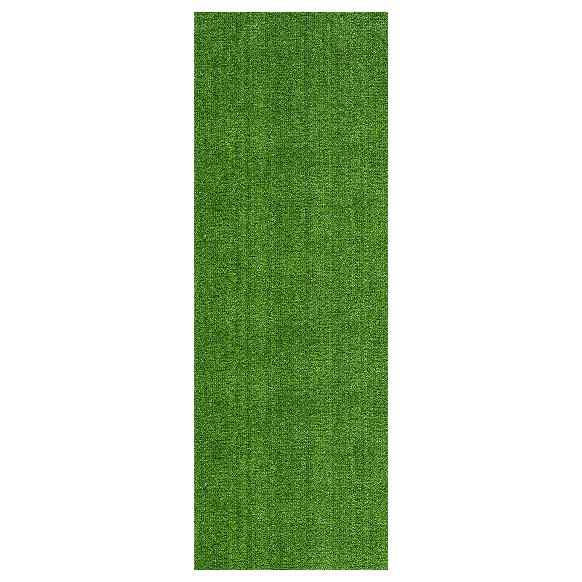Ottomanson Artificial Grass Outdoor Runner Rug 2'7" x 10' – Waterproof Astro Turf with Drainage Holes – Patio & Lawn Decoration, Easy-Clean Dog Grass Mat