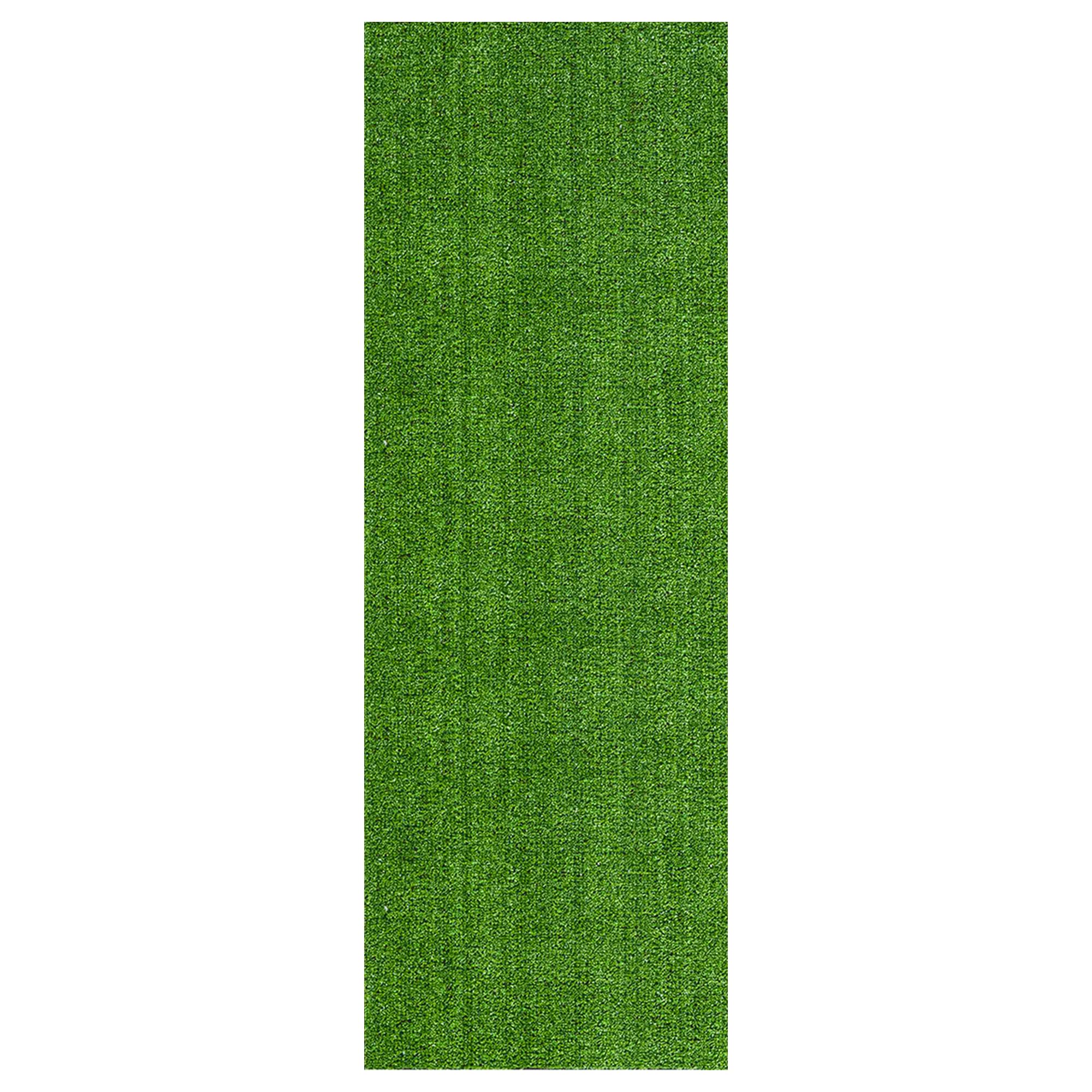 Ottomanson Artificial Grass Outdoor Runner Rug 2'7" x 10' – Waterproof Astro Turf with Drainage Holes – Patio & Lawn Decoration, Easy-Clean Dog Grass Mat