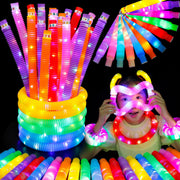 12 PCS Light up Glow Sticks for Kids 4-8-12, Christmas Decorations Bulk Party Pack Glow Bracelets Necklaces for Toddlers, Glow in The Dark Party Supplies, New Years Eve Dancing Camping Decorations