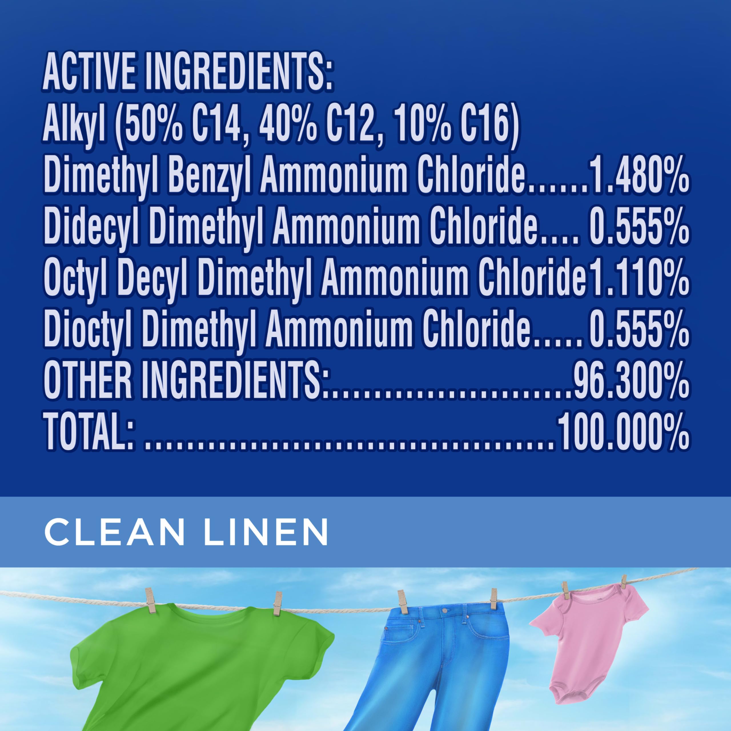 CLOROX Laundry Sanitizer, 0% Bleach, Color Safe, Clean Linen, 80 Fl oz, Pack of 2 (Pack May Vary)