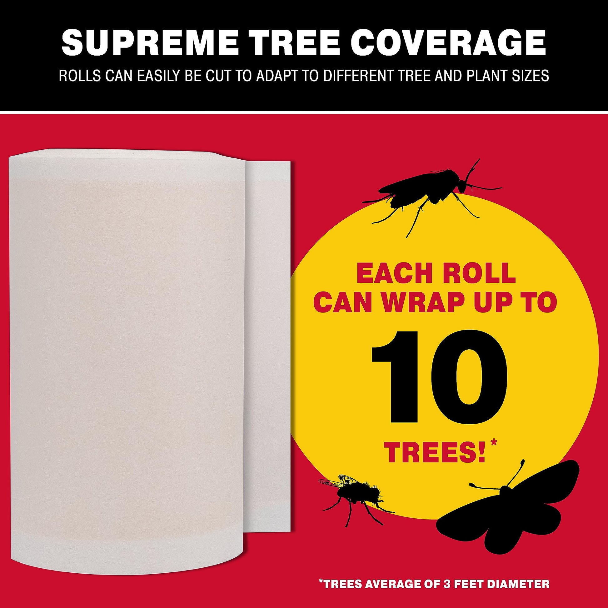 Catchmaster Tree Shield Lantern Fly & Ant Traps Insect Barrier, 4 Rolls 30ft Each, Outdoor Adhesive Crawling Insect Trap, Glue Traps to Protect Trees, Fruit & Plants, Pest Control Lawn & Garden