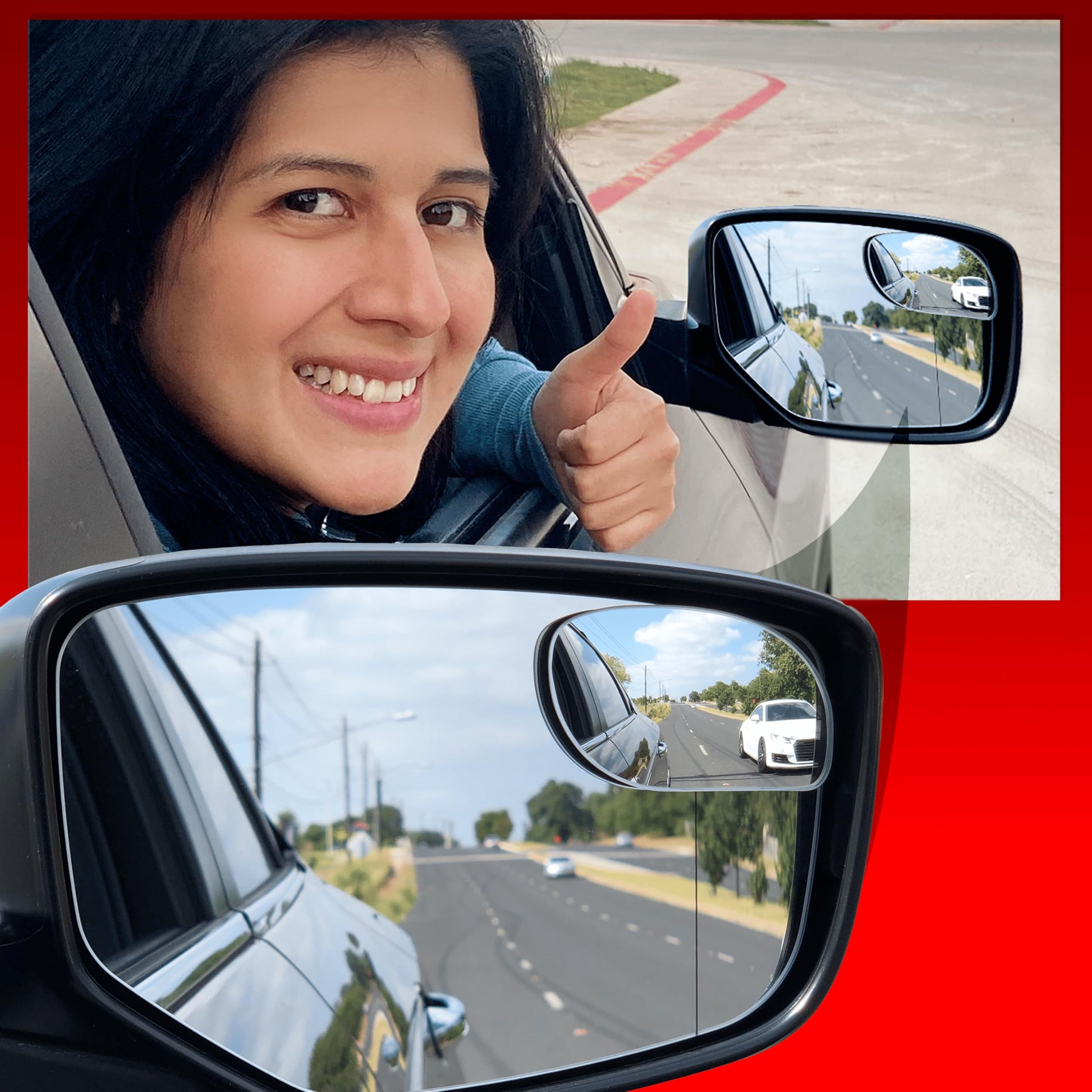 Blind Spot Convex Car Mirror - Rearview Accessories for Car Interior - Automotive Blindspot Mirrors for Larger Image and Improved Traffic Safety (2-Pack)