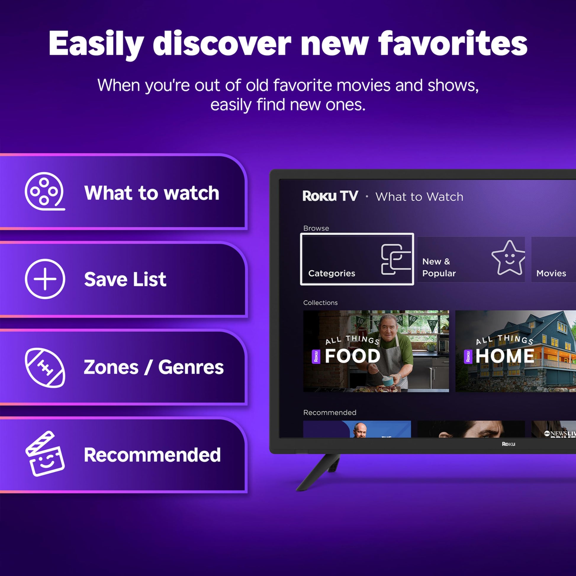 Roku Smart TV 2025 – 32-Inch Select Series, 1080p Full HD TV – Roku TV with Voice Remote – Flat Screen LED Television with Wi-Fi for Streaming Live Local News, Sports, Family Entertainment