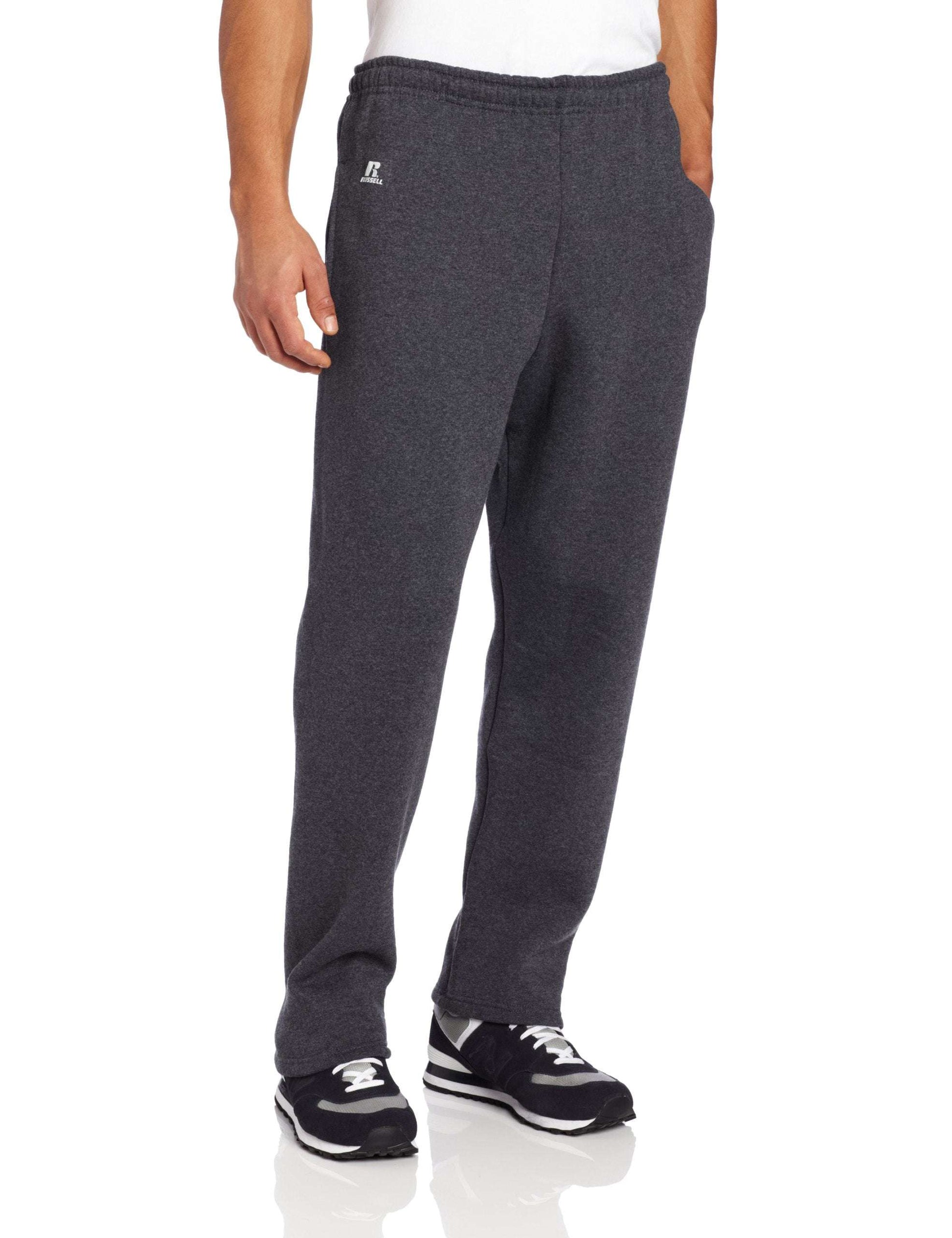 Russell Athletic Men's Dr-Power Fleece Open Bottom Pocket Pant, Black, Large