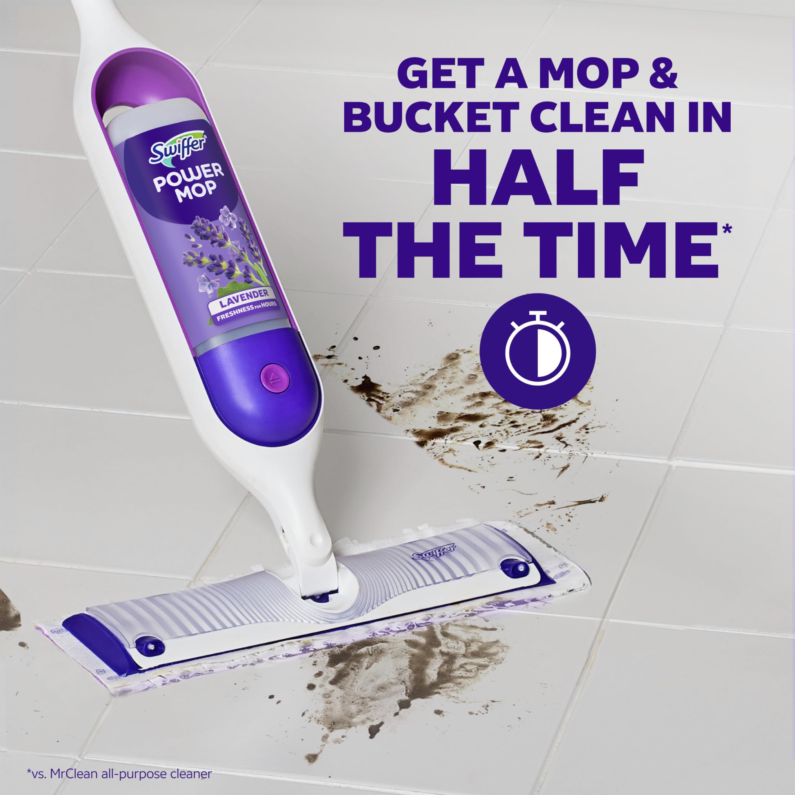 Swiffer PowerMop Floor Cleaning Solution with Lavender Scent, Triple Pack