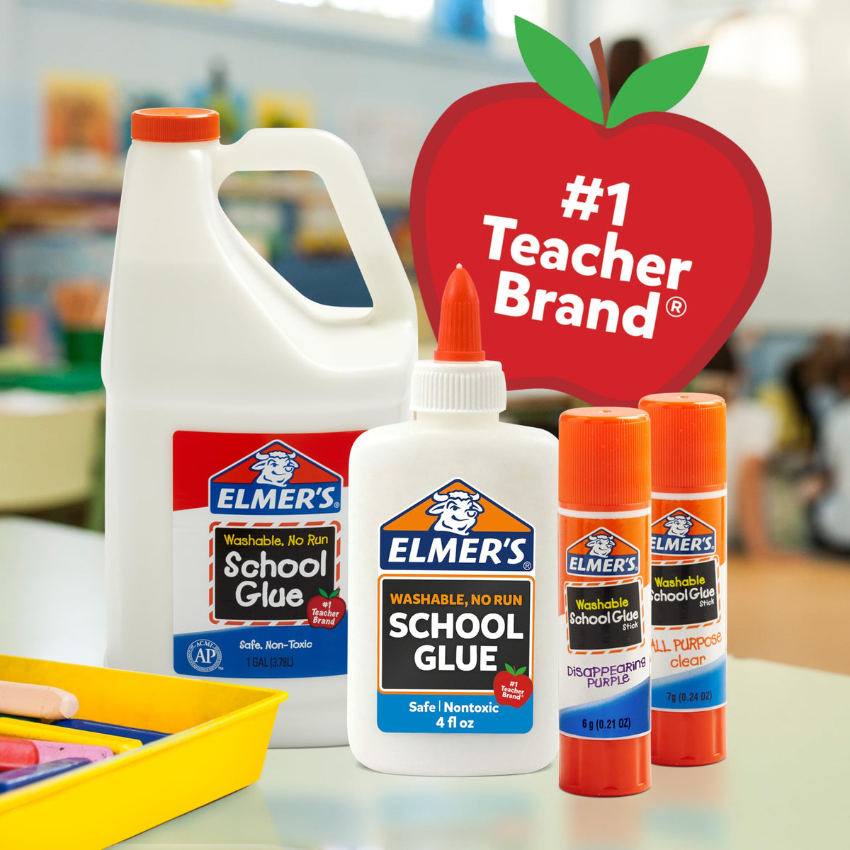 Elmer's Flüssiger Schulkleber, Slime & Basteln, sicher und ungiftig, abwaschbar, weiß, je 118 ml, ideal zum Herstellen von Slime, 12 Stück – Ideal für Klassenzimmer, Zuhause, Büro, Lehrerbedarf