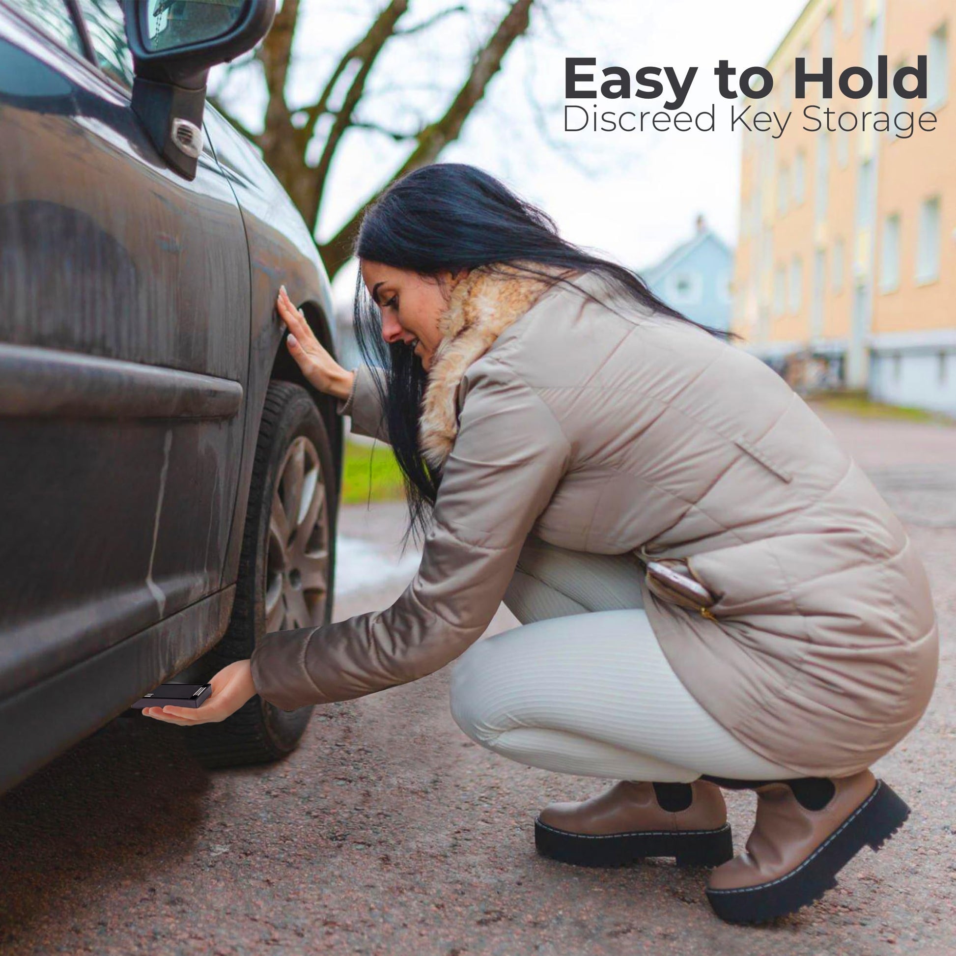 Hide A Key Magnetic Key Holder Under Car - Hide A Key for Your Car So You Never Lock Out - Plastic Magnet Key Hider to Store a Spare for Your Home, Storage, Office, or Vehicle - 3 pack - by RamPro