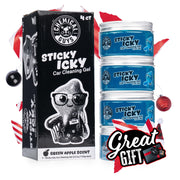 Chemical Guys Sticky Icky Car Cleaning Gel, Green Apple Scent - Detailing Kit, Automotive Dust Car Crevice Cleaner, Slime Auto Air Vent, Cleaning Putty For Keyboard Cleaner, 4 Pack - 100g Each