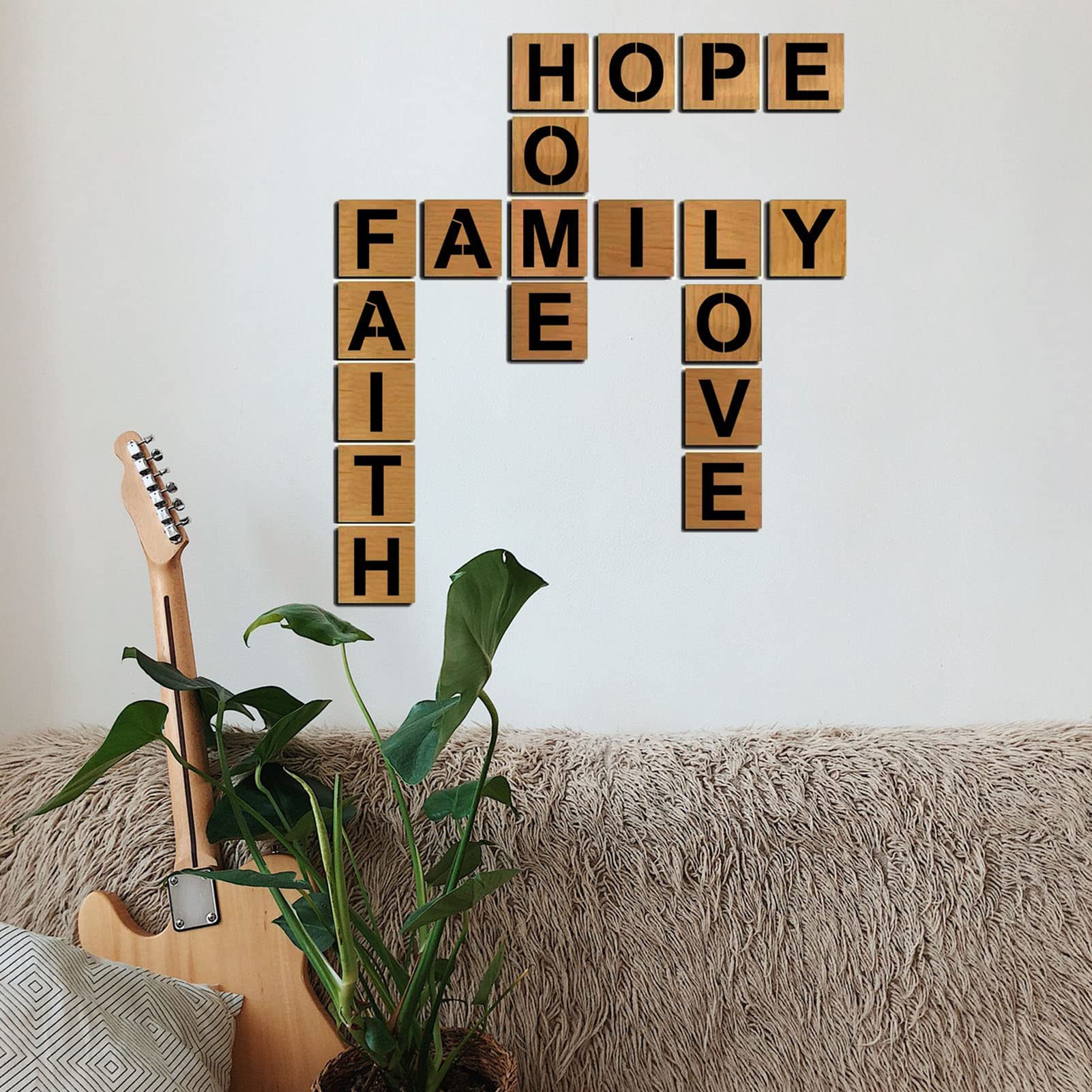 4 Inch Letter Stencils and Numbers, 36 Pcs Alphabet Art Craft Stencil, Reusable Plastic Templates for Wood, Wall, Fabric, Rock, Signage (4 Inch)