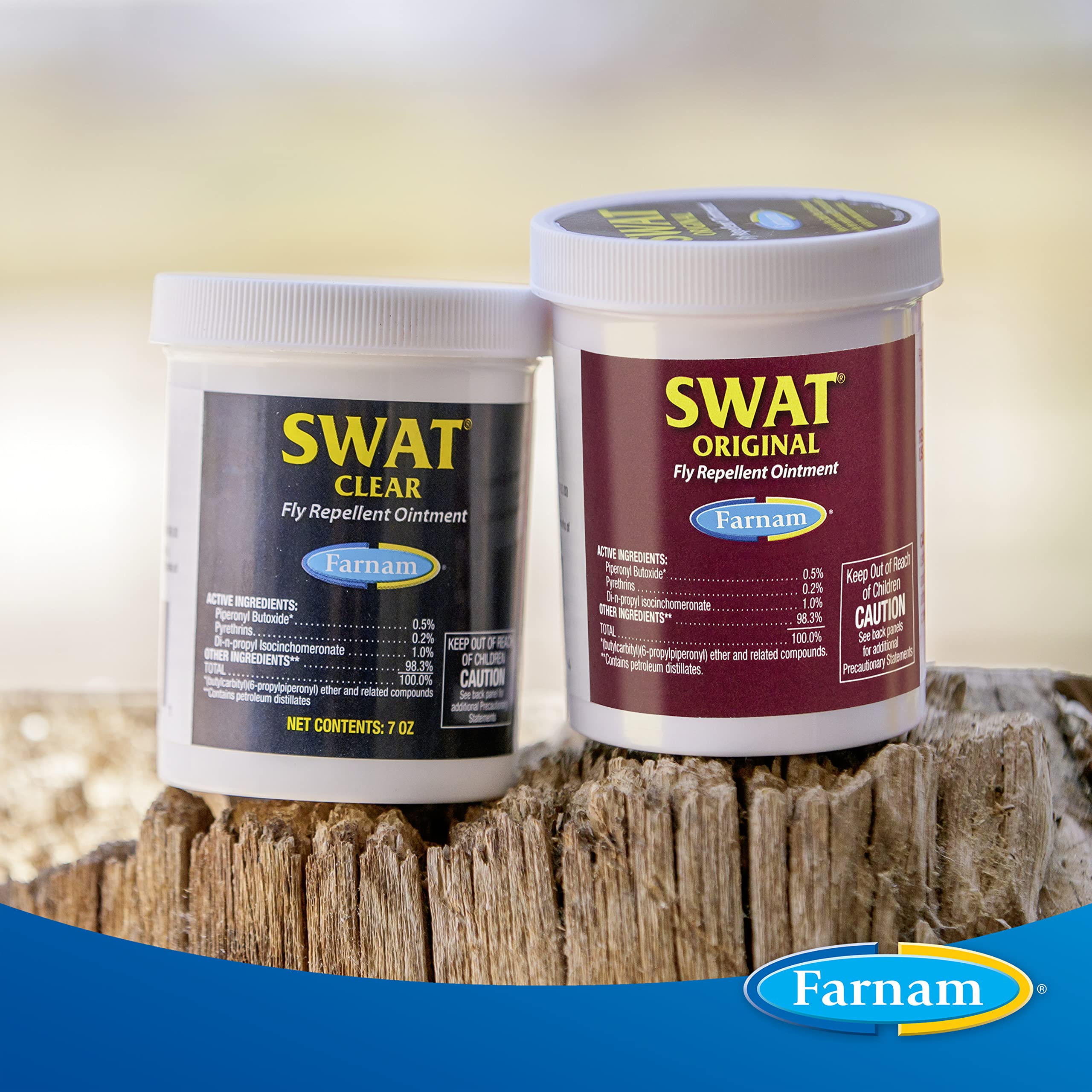 Farnam SWAT Clear Fly Repellent Ointment for Horses, Repels House, Stable, Face & Horn Flies, Protects Wounds on Horses, Ponies & Dogs, 7 oz.