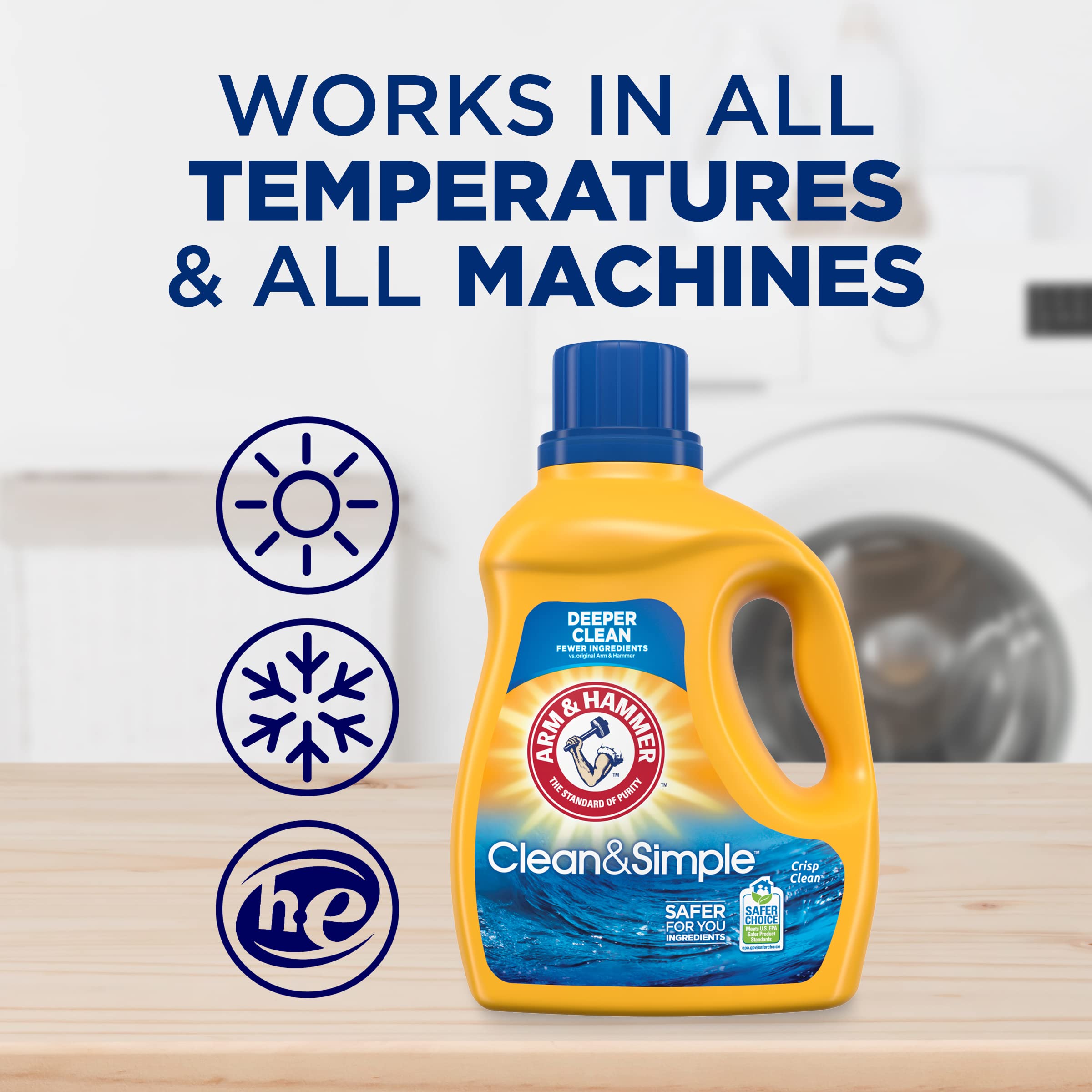 Arm & Hammer Clean & Simple, 77 Loads Liquid Laundry Detergent, 100.5 Fl oz