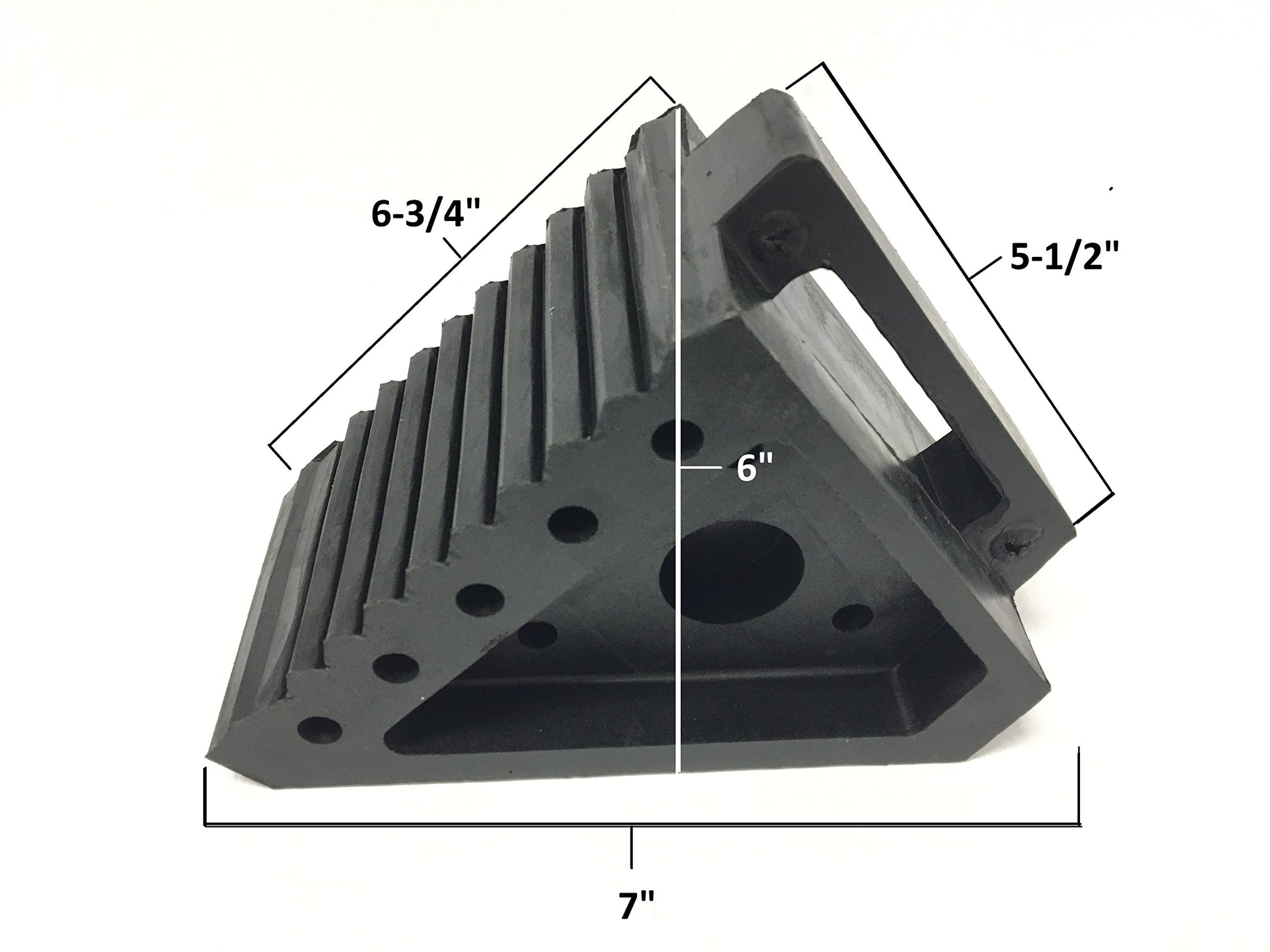 MAXXHAUL 70472 Solid Rubber Heavy Duty Black Wheel Chock 2-Pack, 8" x 4" x 6"