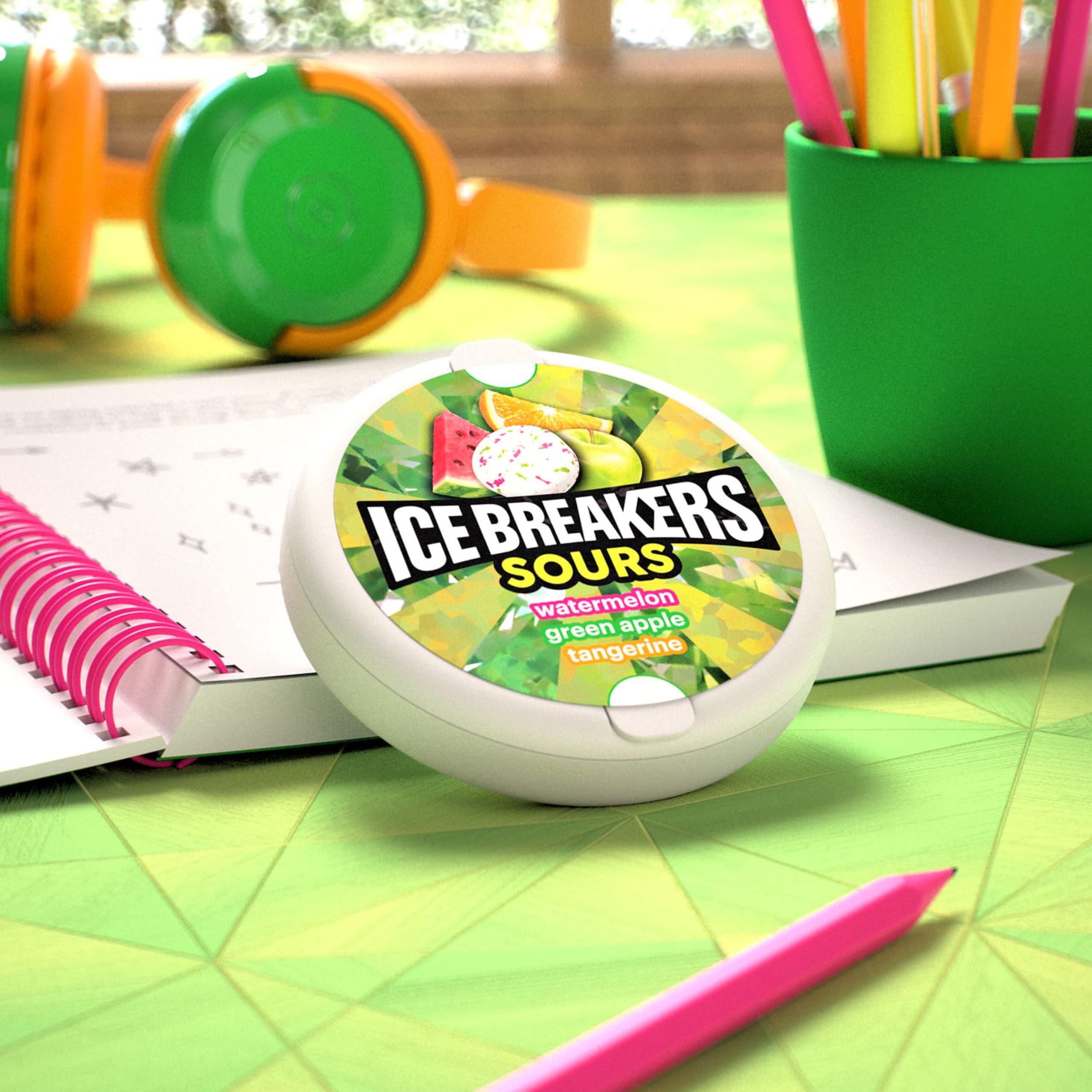 ICE BREAKERS Sours Assorted Fruit Flavored Sugar Free Mints Tins, 1.5 oz (8 Count)