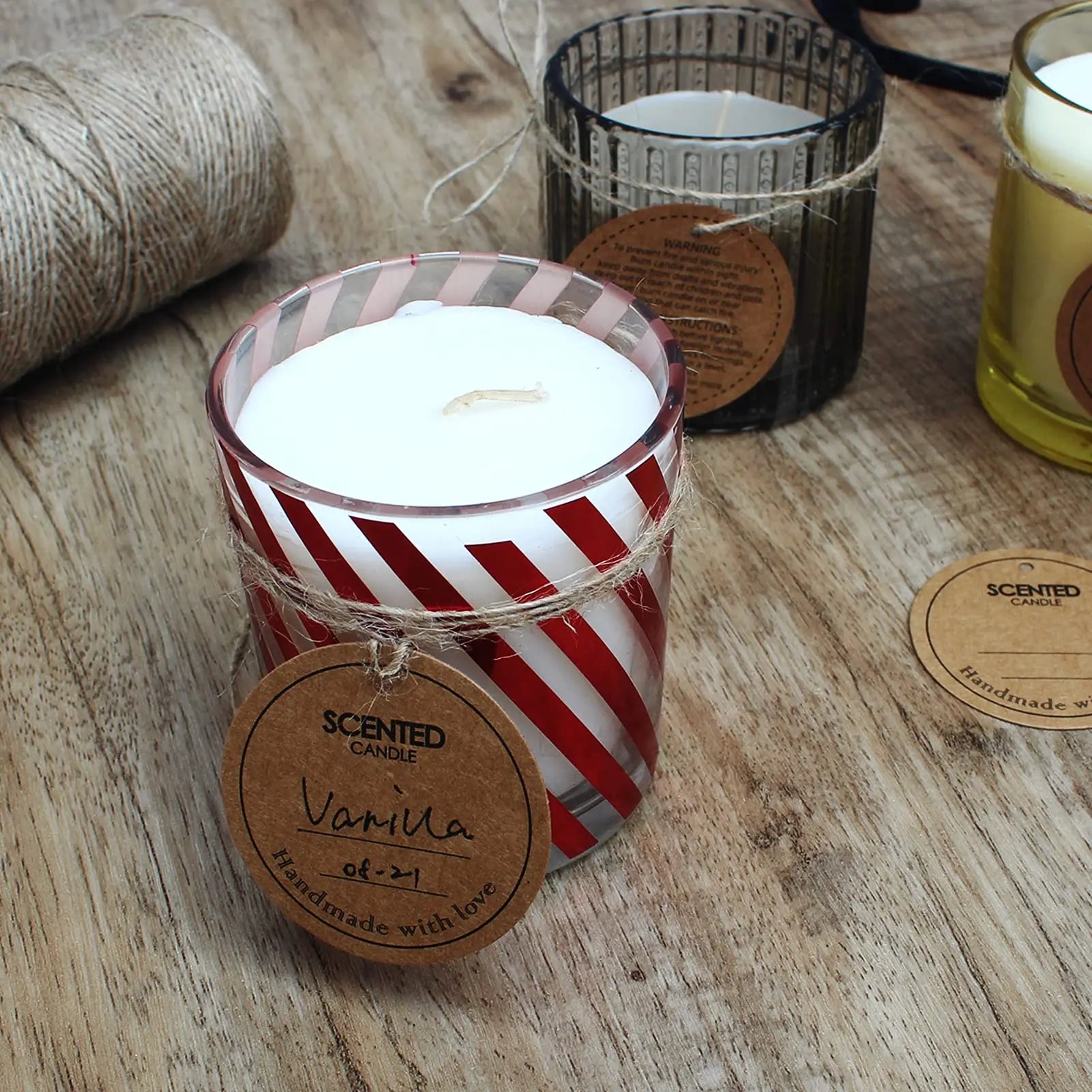 CandMak Candle Wick Kit - 60 Cotton Wicks with Candle Making Tools (Thick 4"+6"+8")