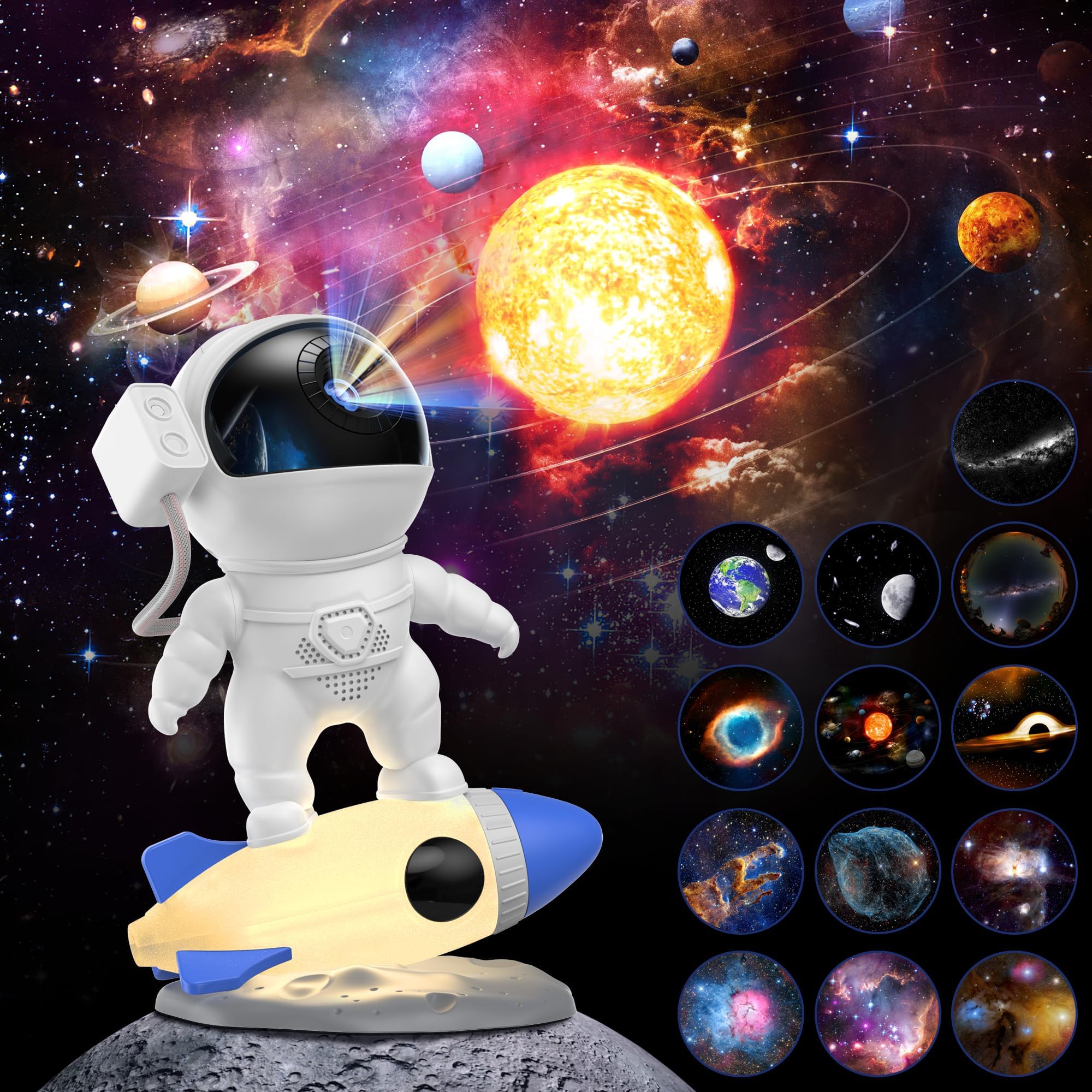 FlyLily Galaxy Projector, 12 in 1 HD Planetarium Astronaut Galaxy Projector for Bedroom, Galaxy Star Night Light Projector for Kids Adults Gaming Room/Party/Home DÃÂ©cor