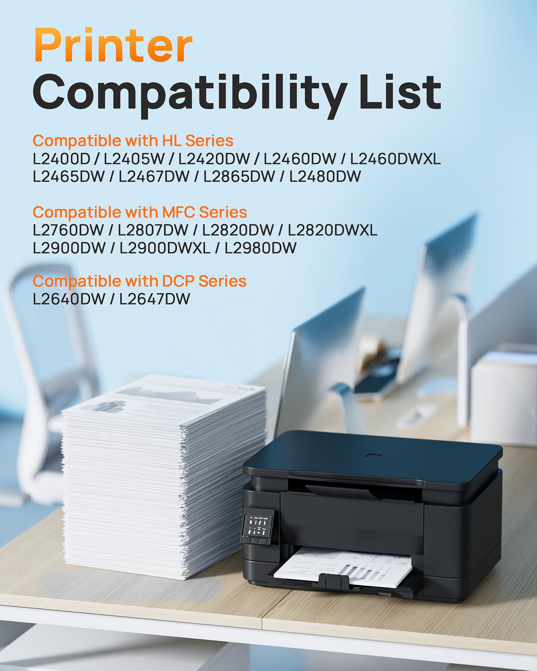 E-Z Ink Compatible Toner Cartridge Replacement for Brother TN830XL TN 830 TN830 Toner Cartridges for HL-L2460DW DCP-L2640DW HL-L2480DW HL-L2400D HL-L2405W MFC-L2820DW Printer (4 Black)