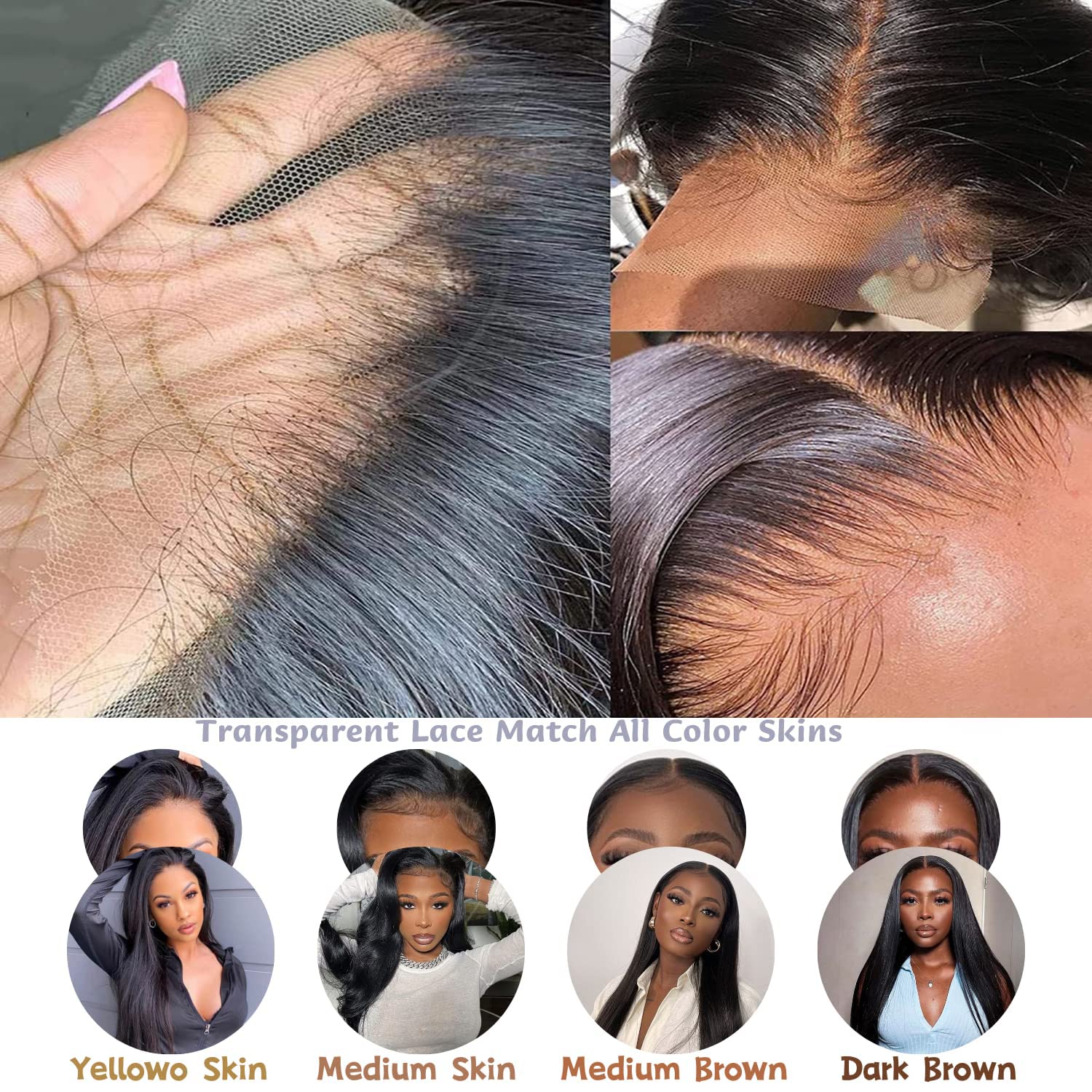 tobasew 13x6 Straight Lace Front Wigs Human Hair 200 Density HD Transparent Lace Frontal Human Hair Wigs for Women Glueless Wigs Human Hair Pre Plucked 28 Inch
