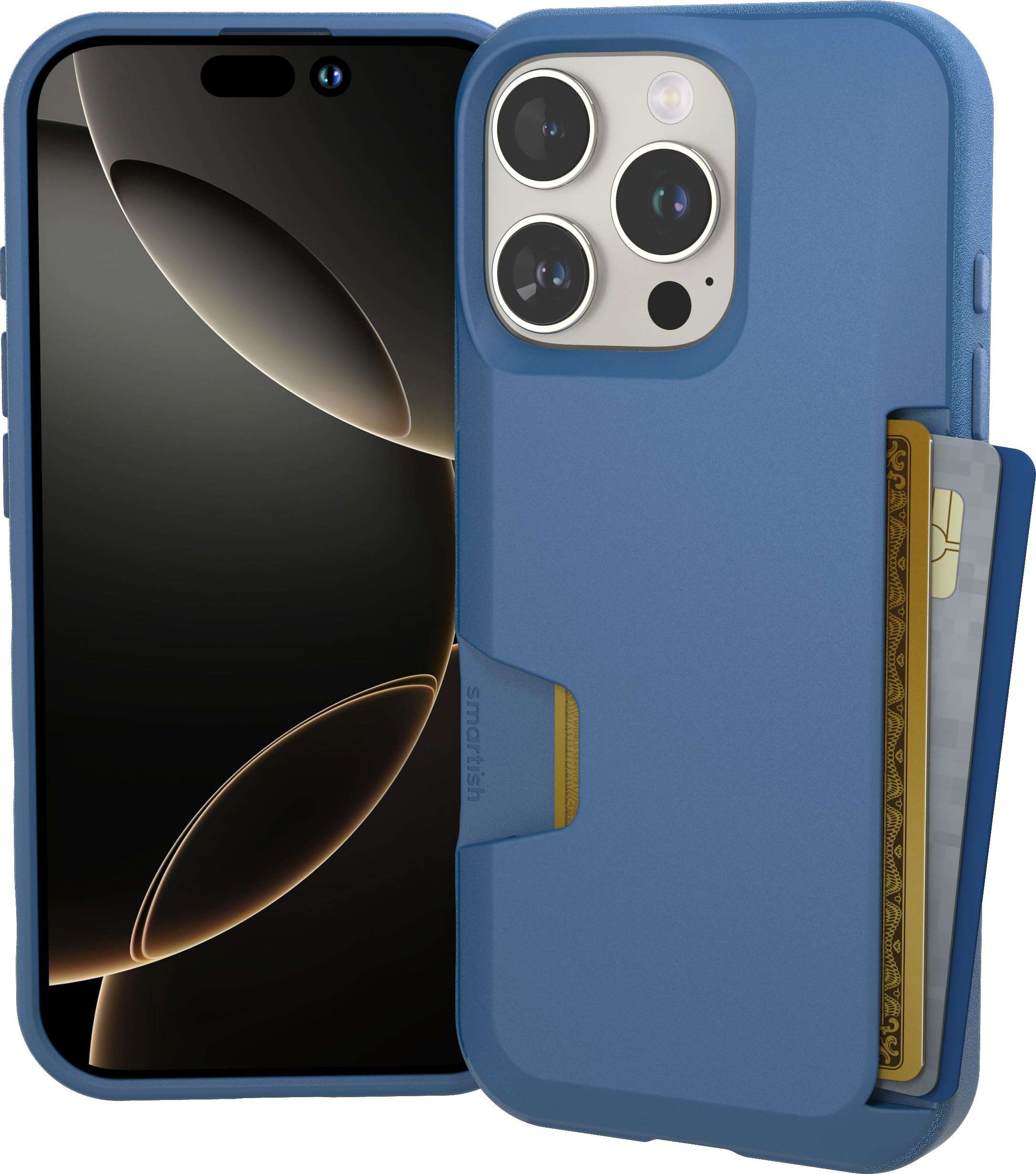 Smartish® iPhone 16 Pro Wallet Case - Wallet Slayer Vol. 1 [Slim + Protective] Credit Card Holder - Drop Tested Hidden Flip Card Slot Cover Compatible with Apple iPhone 16 Pro - Black Tie Affair