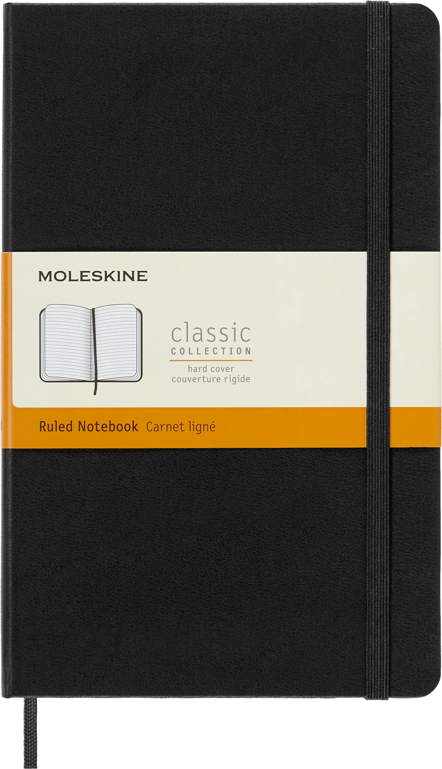 Moleskine Classic Notebook, Hard Cover, XL (7.5" x 9.5") Ruled/Lined, Black, 192 Pages