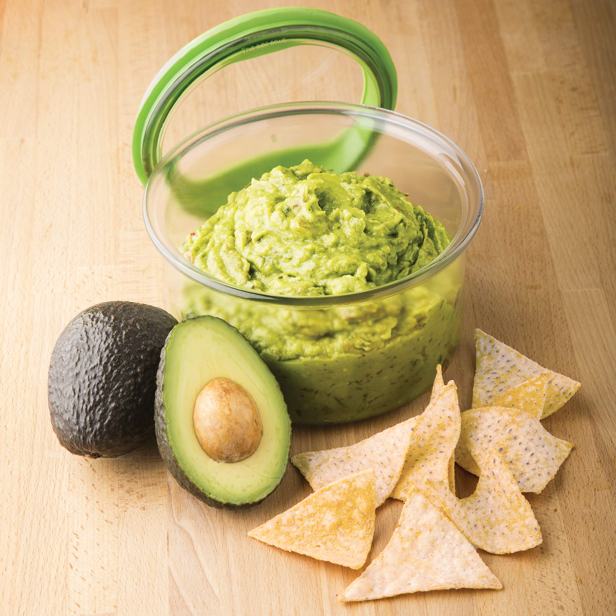 ProKeeper Fresh Guacamole Plastic Kitchen Storage Container with Airtight Lid (Green), for Guacamole and Food Storage
