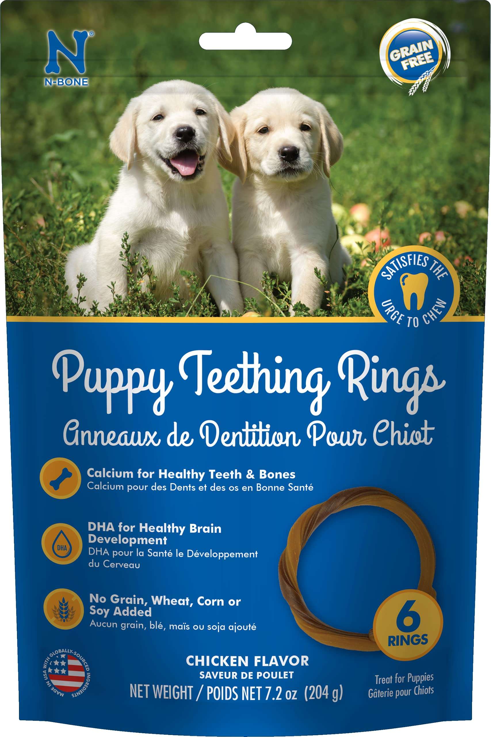 N-Bone 3-Rings Puppy Teething Ring, Chicken Flavor