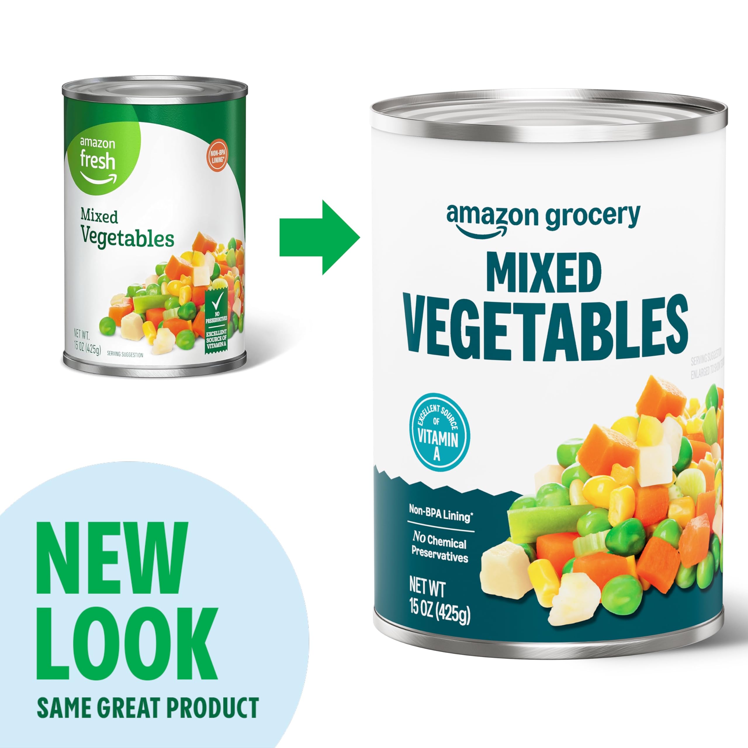 Amazon Grocery, Canned Mixed Vegetables, 15 Oz (Previously Amazon Fresh, Packaging May Vary)