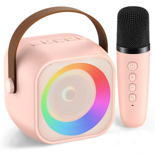 Mini Karaoke Machine for Kids Adults, Portable Bluetooth Speaker with Wireless Microphone, for Girls 4, 5, 6, 7, 8, 9, 10, 12 Year Old Karaoke Toys Birthday Gifts Home Party