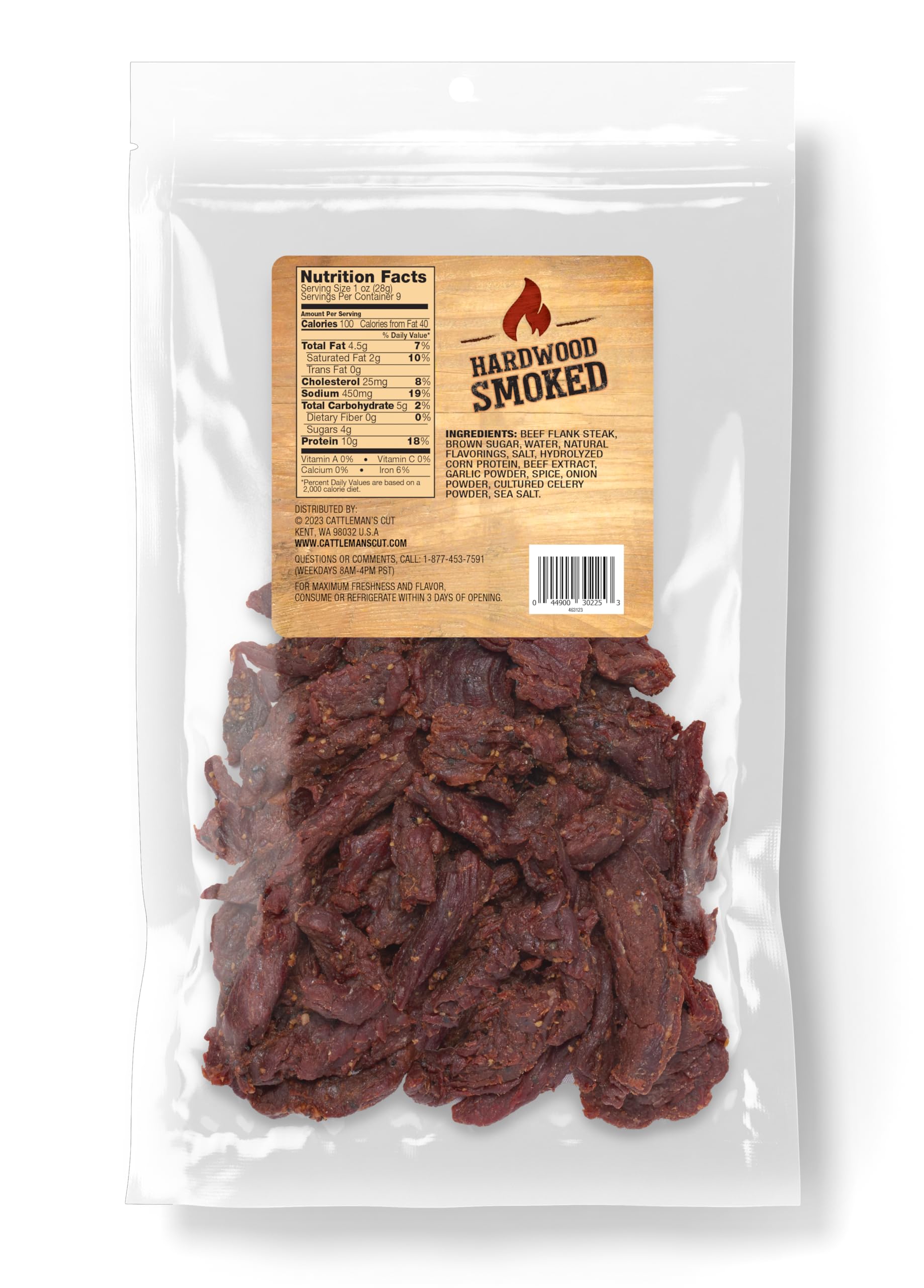 Cattleman's Cut Texas Style Flank Steak Beef Jerky, 9 Ounce