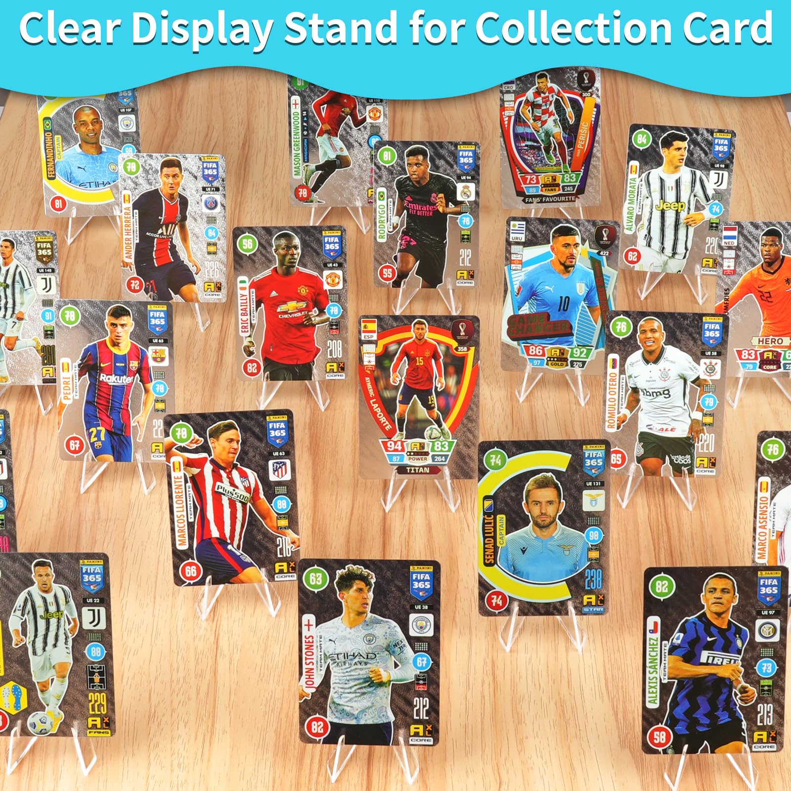 Reastar Card Display Stand, 20 Pack Small Easel Stand, Acrylic Picture Holder Stands, for Challenge Coin Graded Card Sports Card Trading Card PSA Card Baseball Card (2.2 Inch Tall)