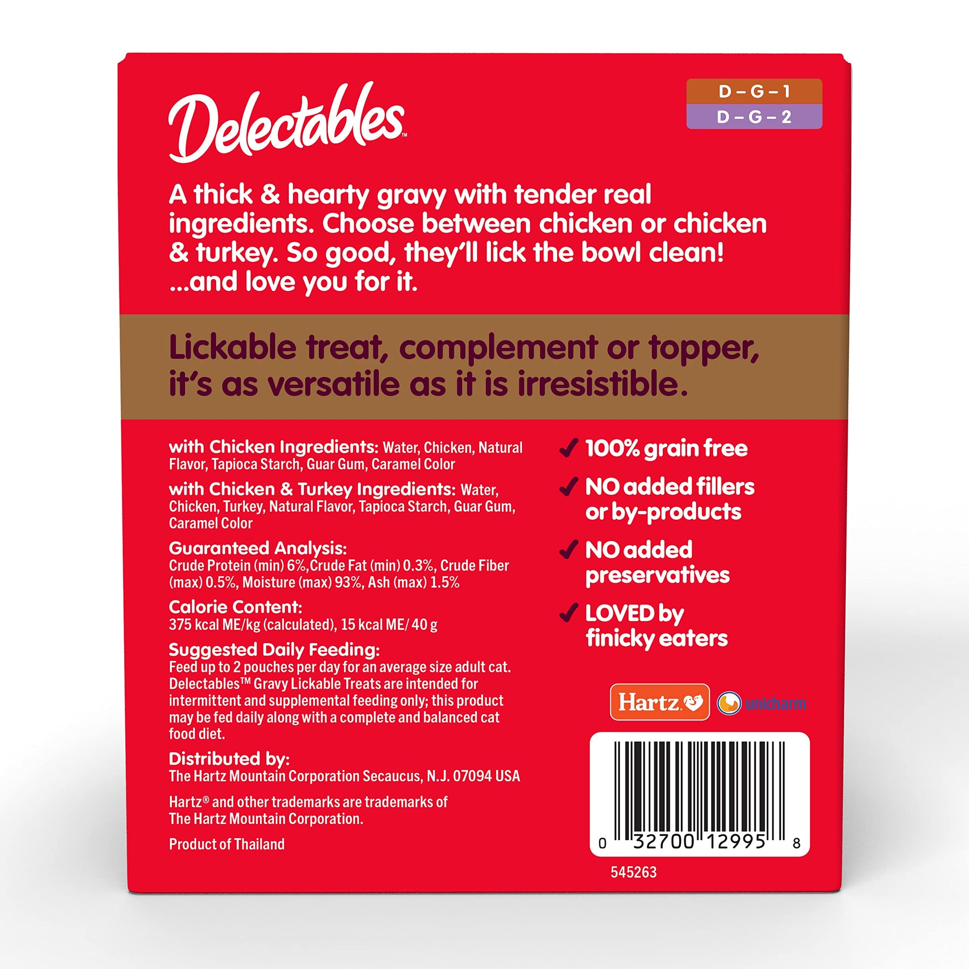 Hartz Delectables Gravy Non-Seafood Lickable Wet Cat Treat & Food Topper, Chicken Flavor Variety, 12 Pack, 1.40 Ounce (Pack of 12)