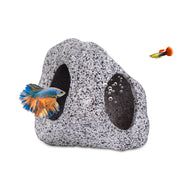 Aquarium Decorations Cave Fish Tank Accessories Rock Decor for Shrimp Cichlid Hiding Breeding Small Fish Bowl Hide Decoration Betta Toys Hideout Stones House（Medium）